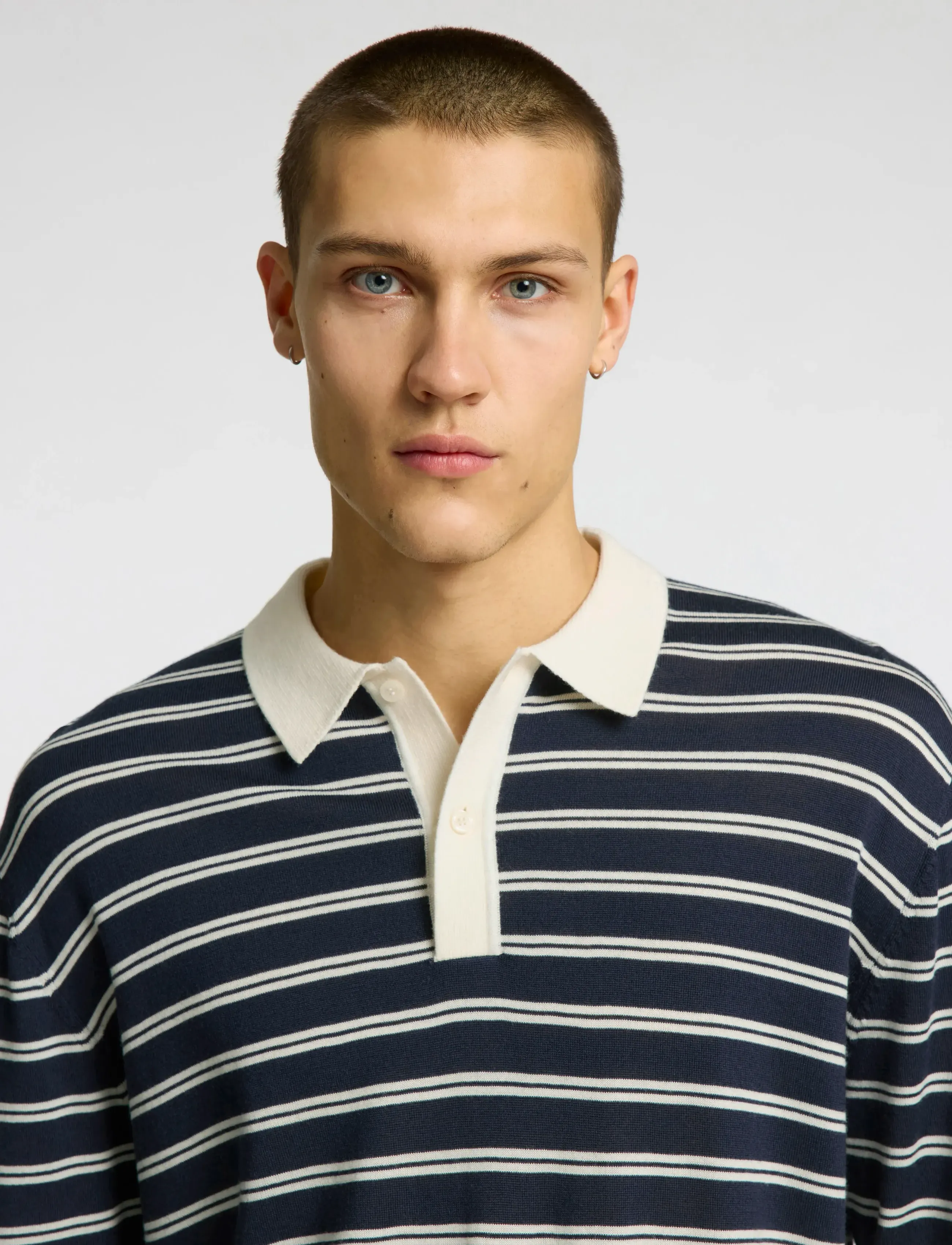 Selected - SLHTRAY LS KNIT MERINO RELAXED POLO - outer space - 4
