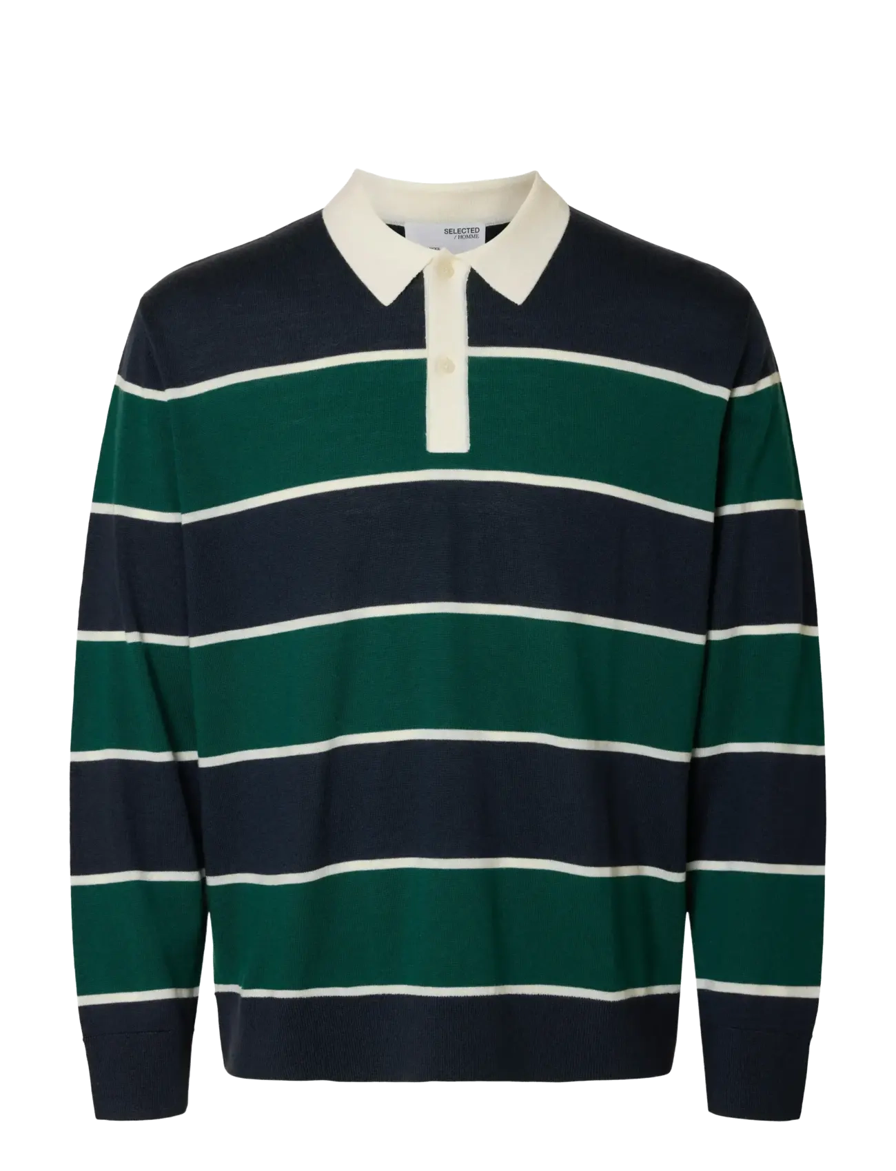 Selected SLHTRAY LS KNIT MERINO RELAXED POLO - Selected - VERDANT GREEN / green