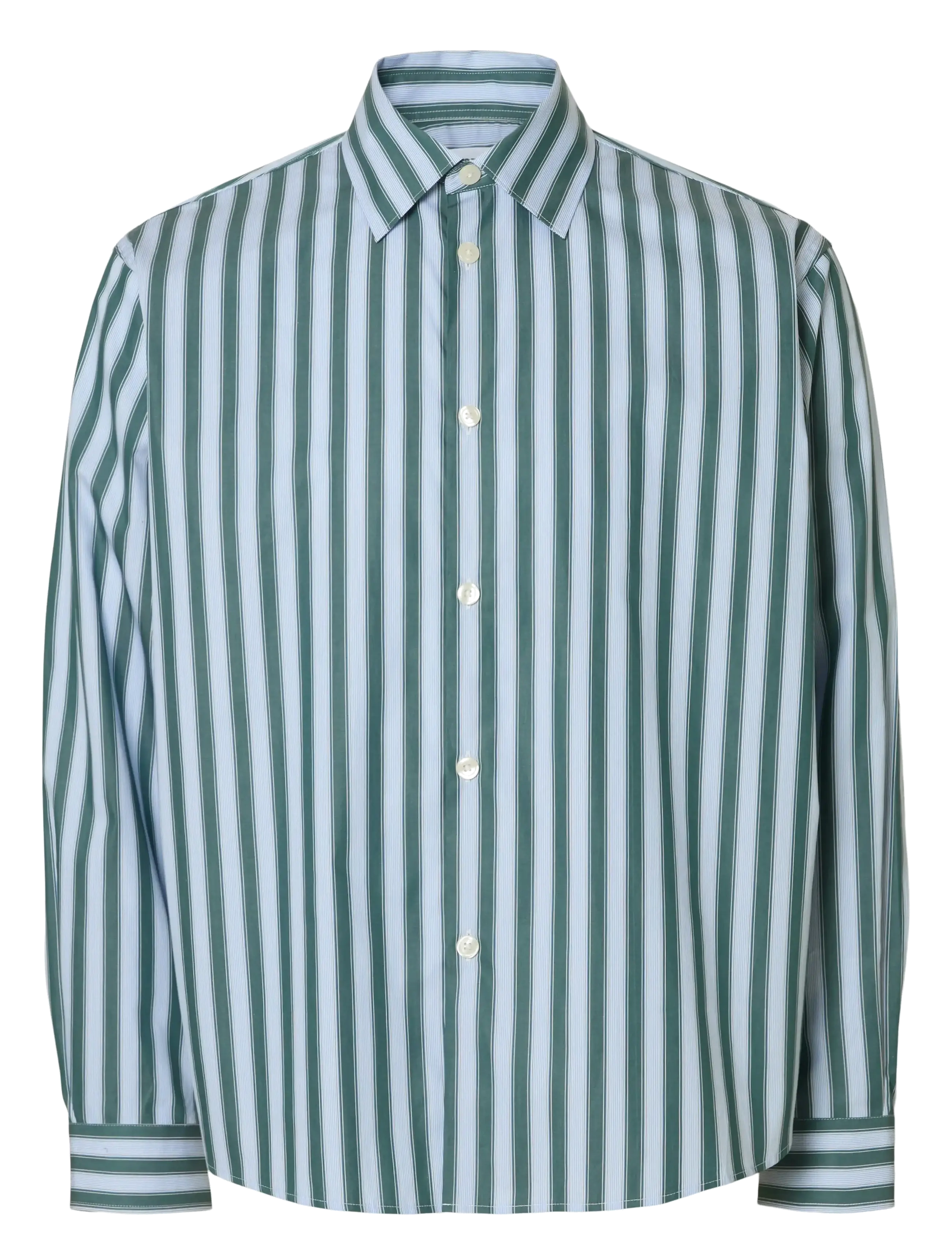 Selected SLHRLXHENRIC STRIPE LS SHIRT - Avslappede skjorter - DARK GREEN / green