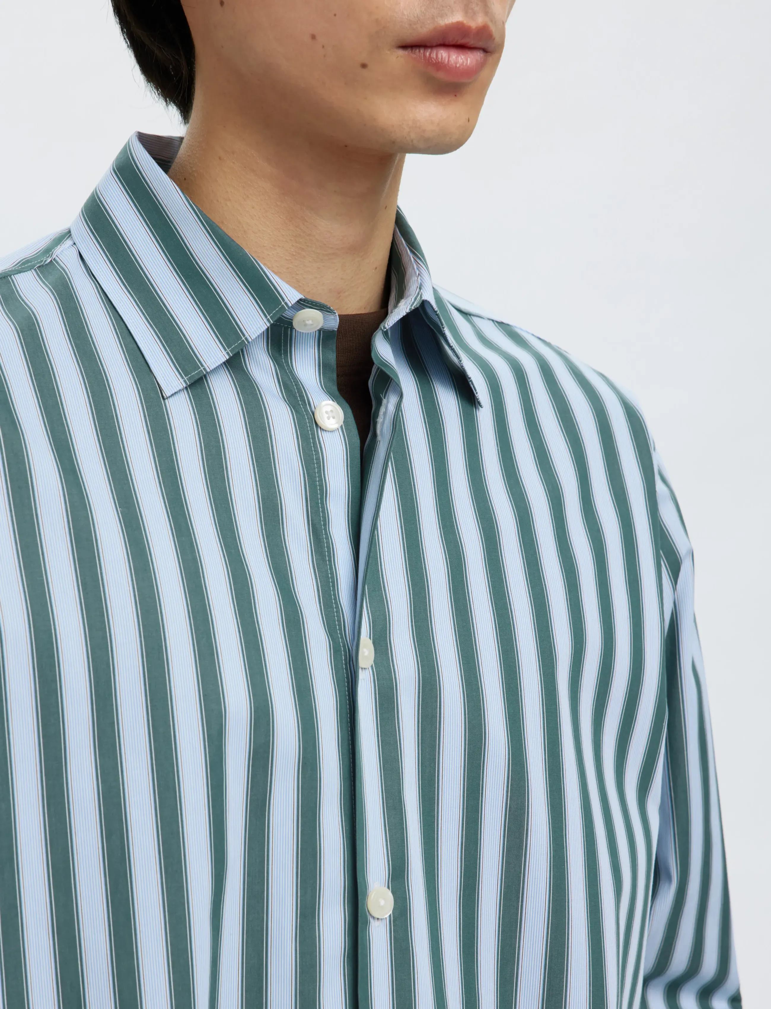 Selected - SLHRLXHENRIC STRIPE LS SHIRT - koszule w paski i prążki - dark green - 5