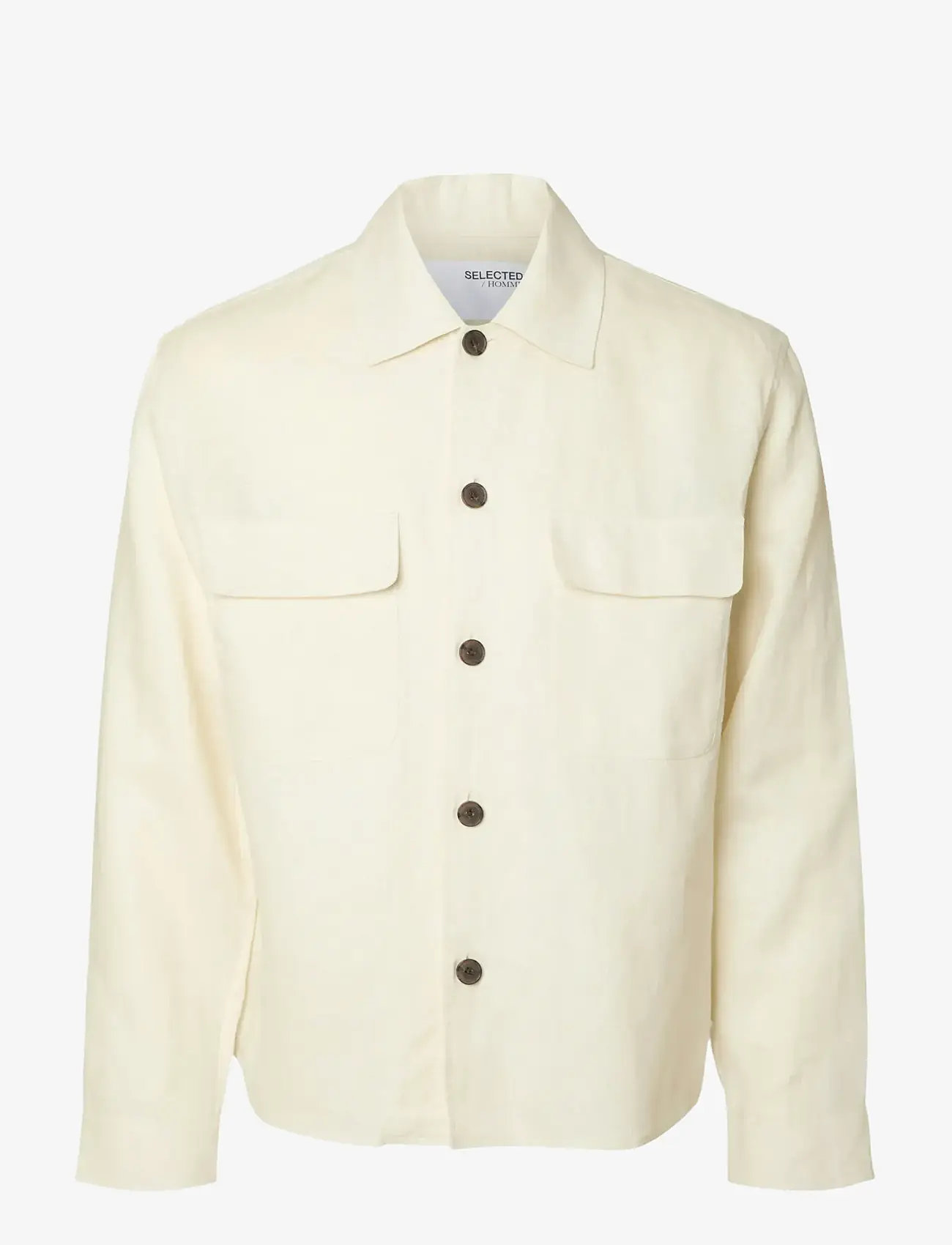 Selected - SLHRELAXED-WYATT LINEN OVERSHIRT - nach anlass kaufen - egret - 1