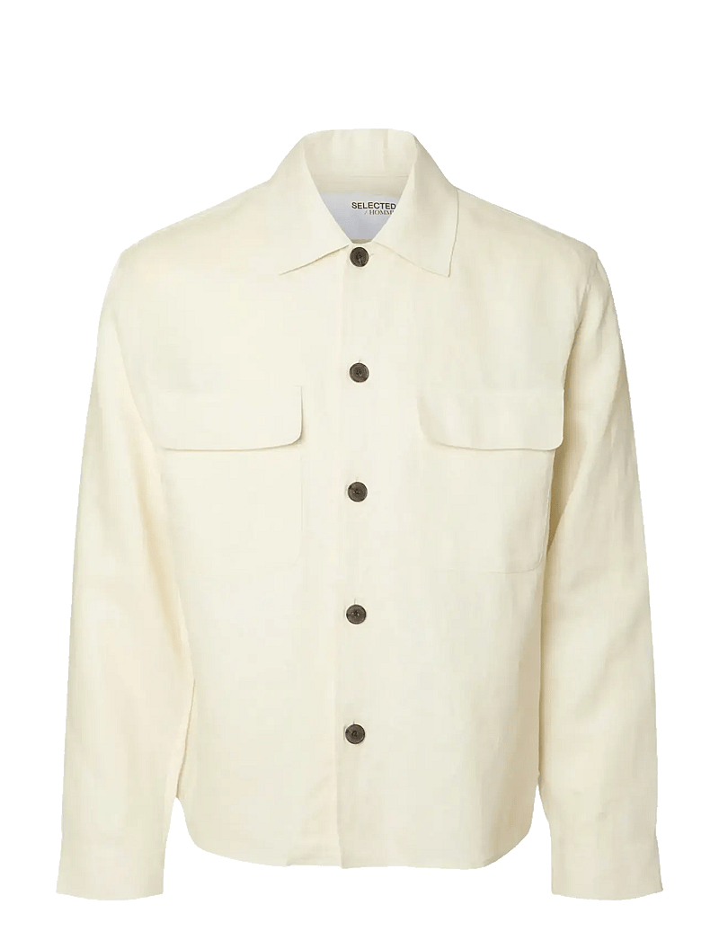 Selected - SLHRELAXED-WYATT LINEN OVERSHIRT - nach anlass kaufen - egret - 1
