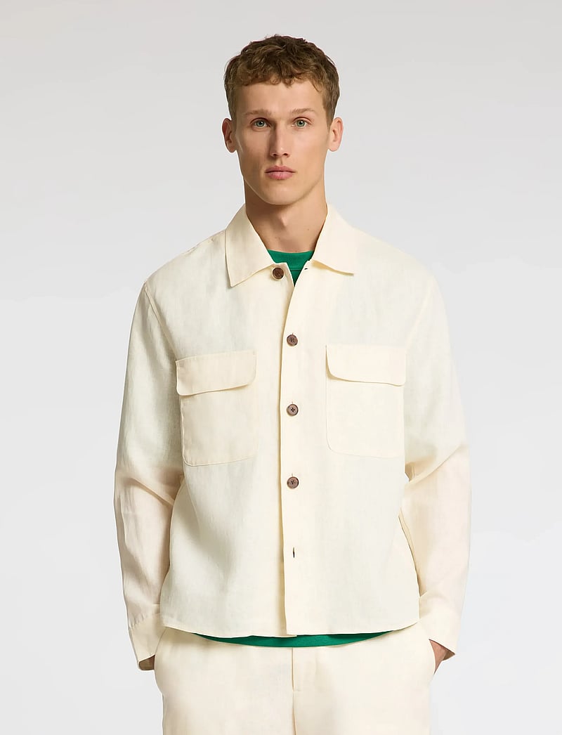 Selected - SLHRELAXED-WYATT LINEN OVERSHIRT - nach anlass kaufen - egret - 0