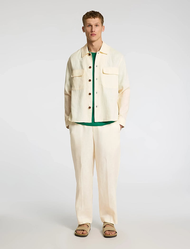 Selected - SLHRELAXED-WYATT LINEN OVERSHIRT - nach anlass kaufen - egret - 3