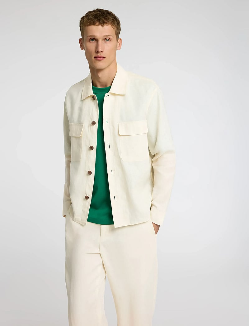 Selected - SLHRELAXED-WYATT LINEN OVERSHIRT - nach anlass kaufen - egret - 4