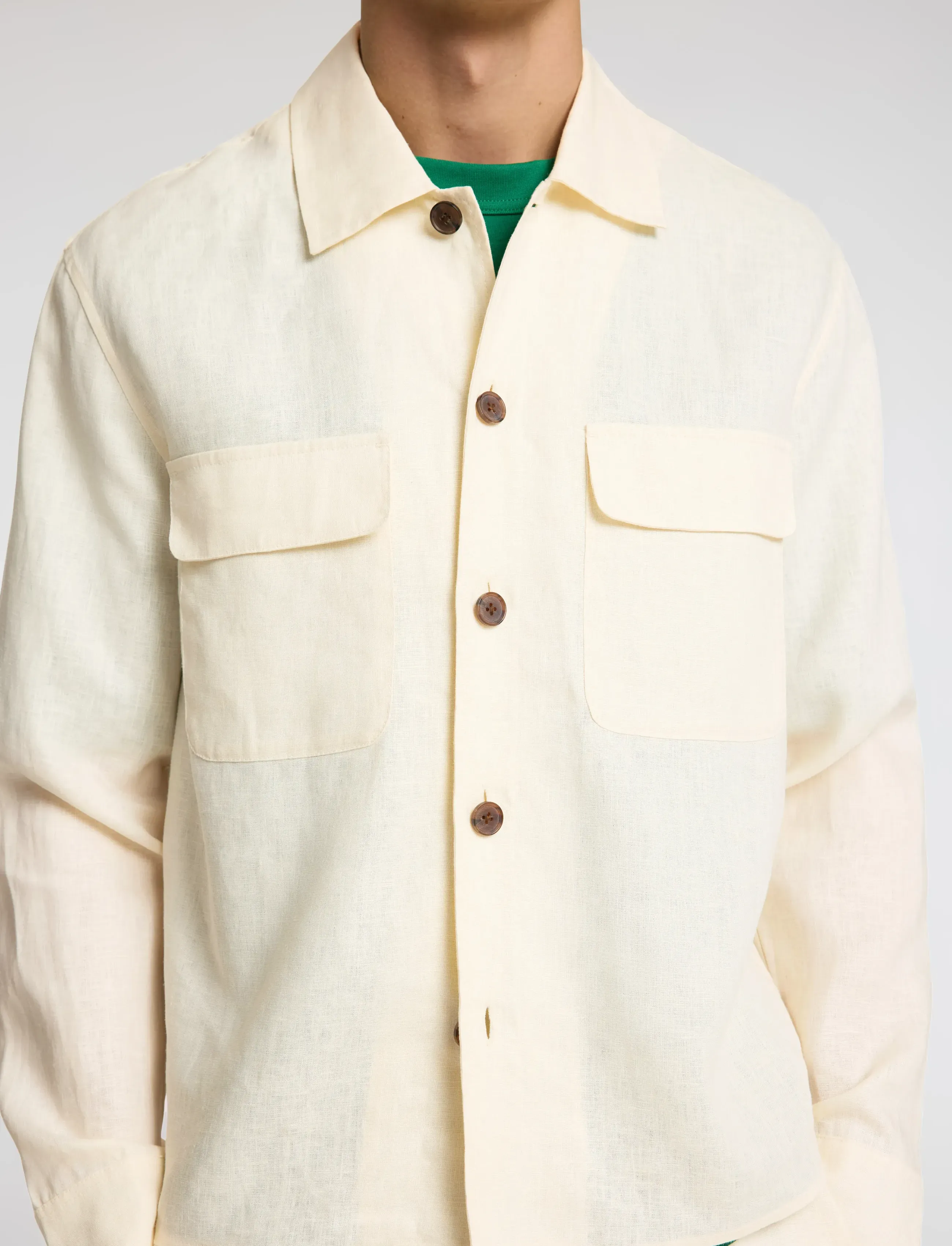 Selected - SLHRELAXED-WYATT LINEN OVERSHIRT - egret - 5
