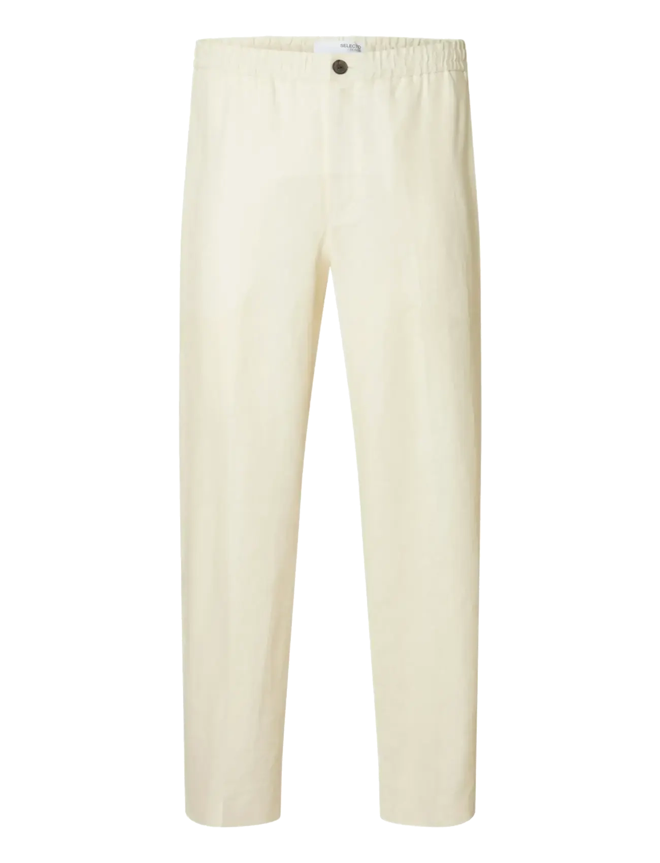 Selected SLHLOOSE-WYATT LINEN TRS - Linbukser - EGRET / cream