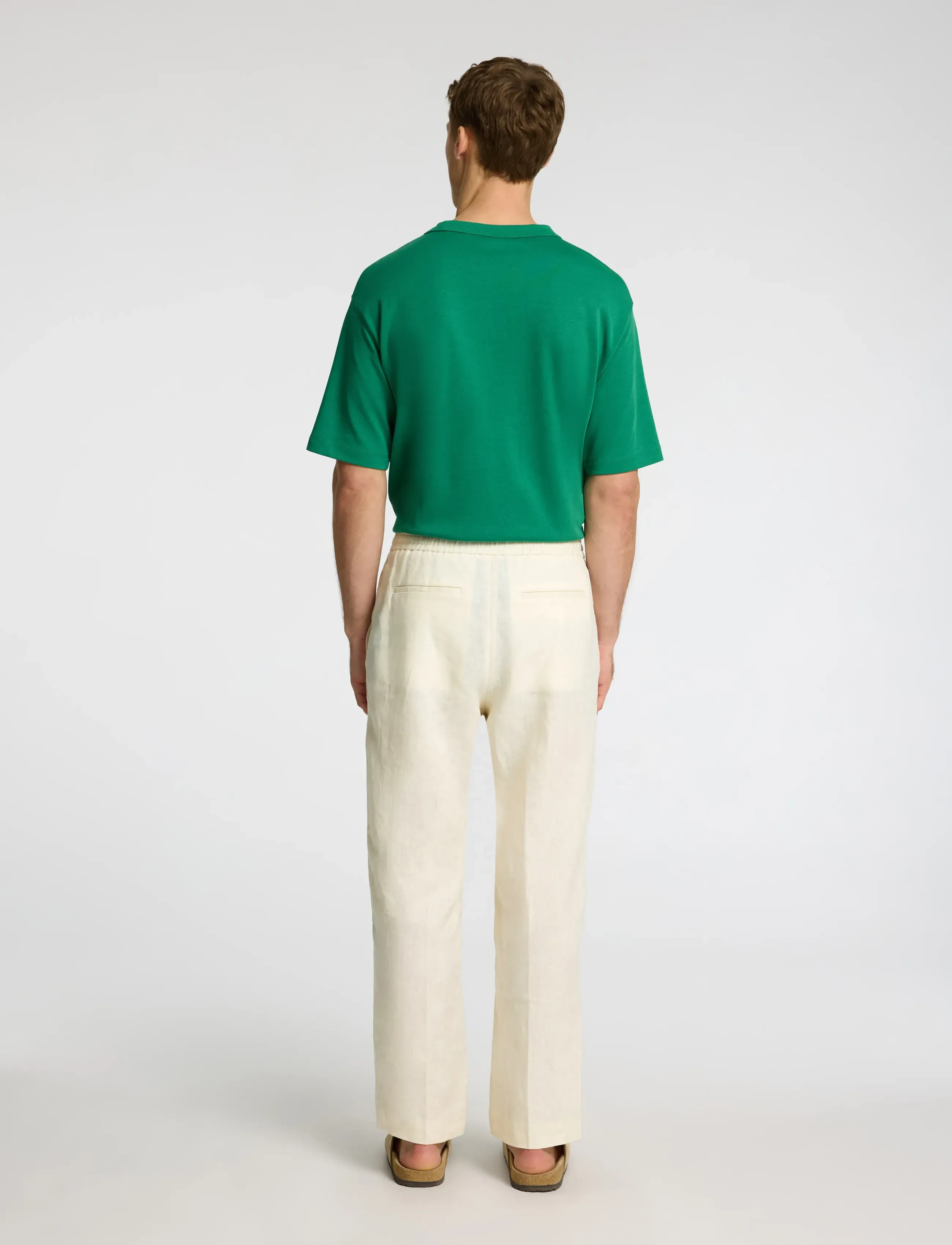 Selected - SLHLOOSE-WYATT LINEN TRS - leinenhosen - egret - 2