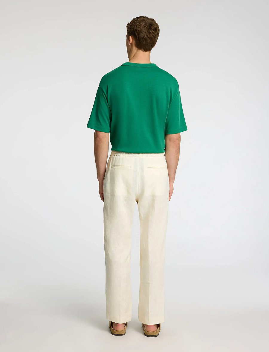Selected - SLHLOOSE-WYATT LINEN TRS - leinenhosen - egret - 2