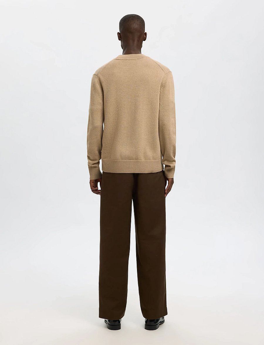 Selected - SLHTRAY LS MERINO CHUNKY V-NECK CARDIGAN - strickjacken - beige - 2