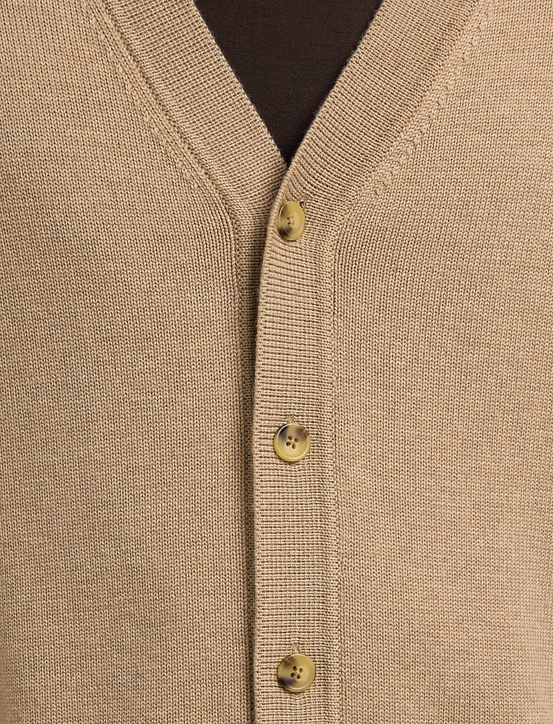 Selected - SLHTRAY LS MERINO CHUNKY V-NECK CARDIGAN - cardigans - beige - 3