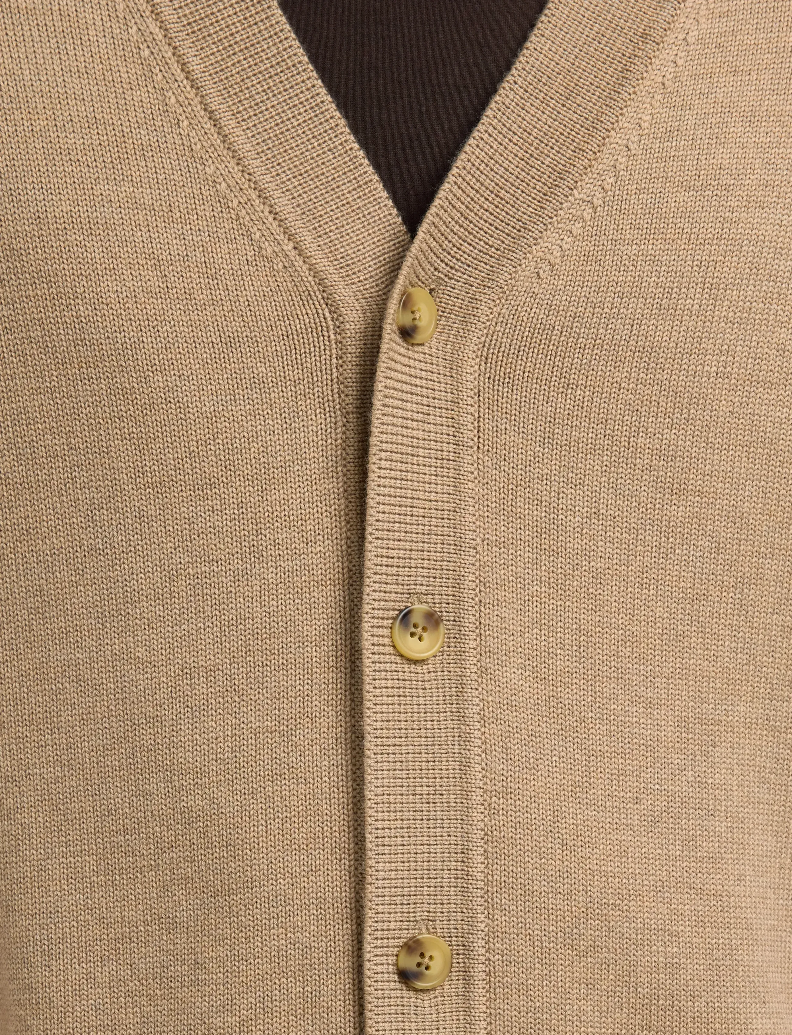 Selected - SLHTRAY LS MERINO CHUNKY V-NECK CARDIGAN - cardigans - beige - 3