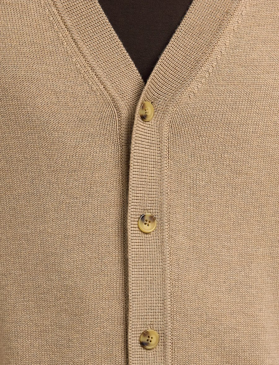 Selected - SLHTRAY LS MERINO CHUNKY V-NECK CARDIGAN - strickjacken - beige - 3