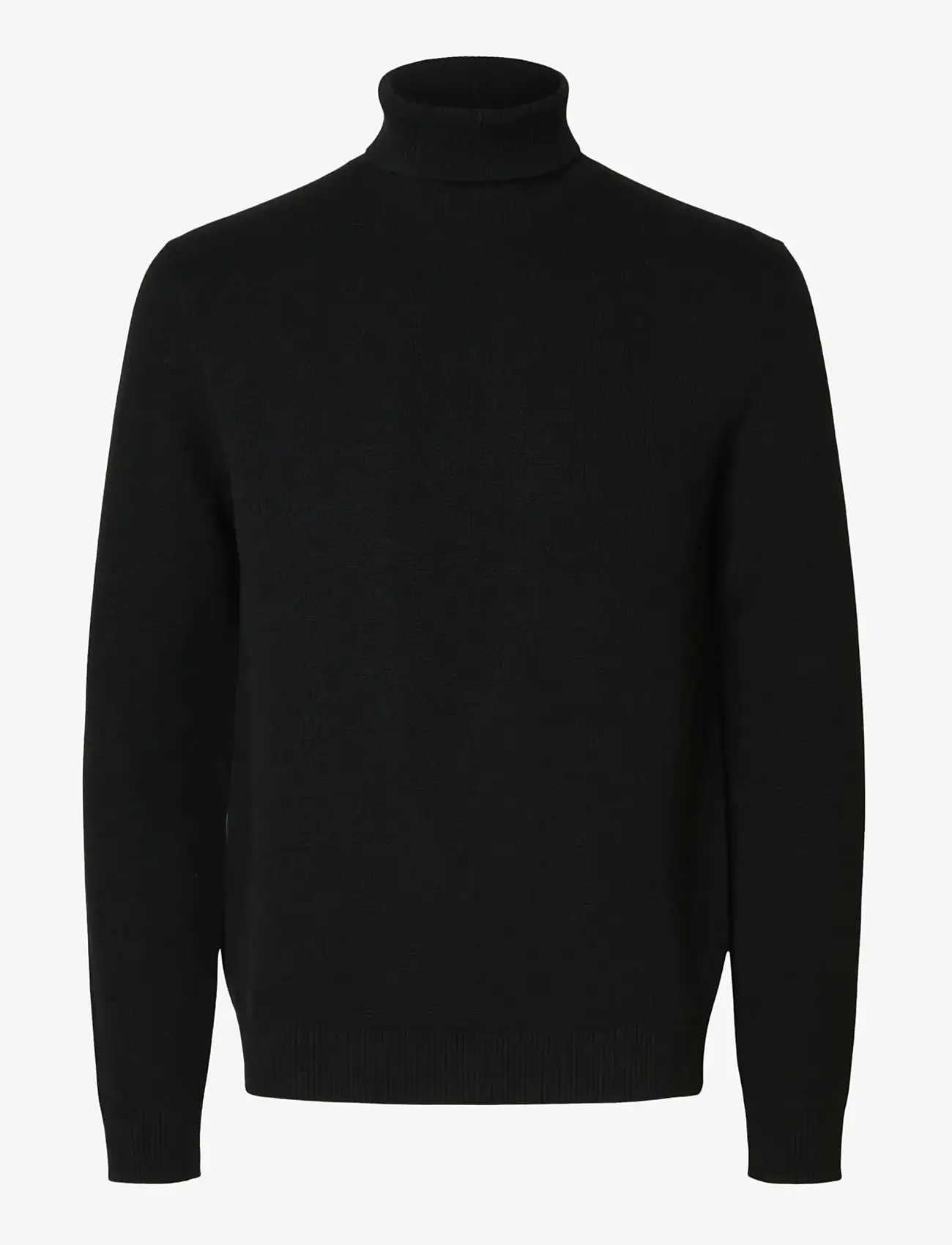 Selected - SLHDANE LS KNIT STRUCTURE ROLL NECK NOOS - rullekraver - black - 1