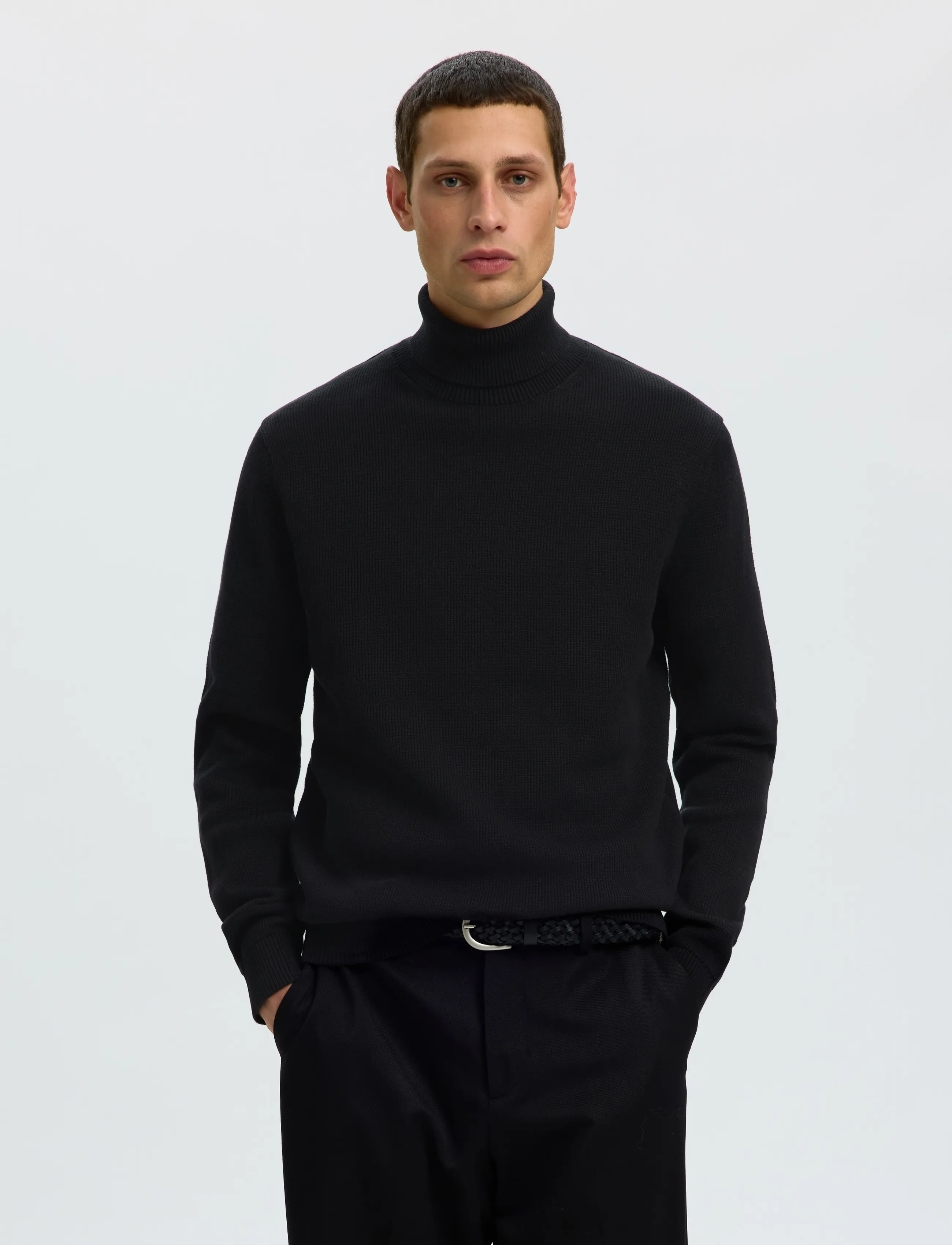 Slmdane Ls Knit Reg Struc Roll Neck Noos