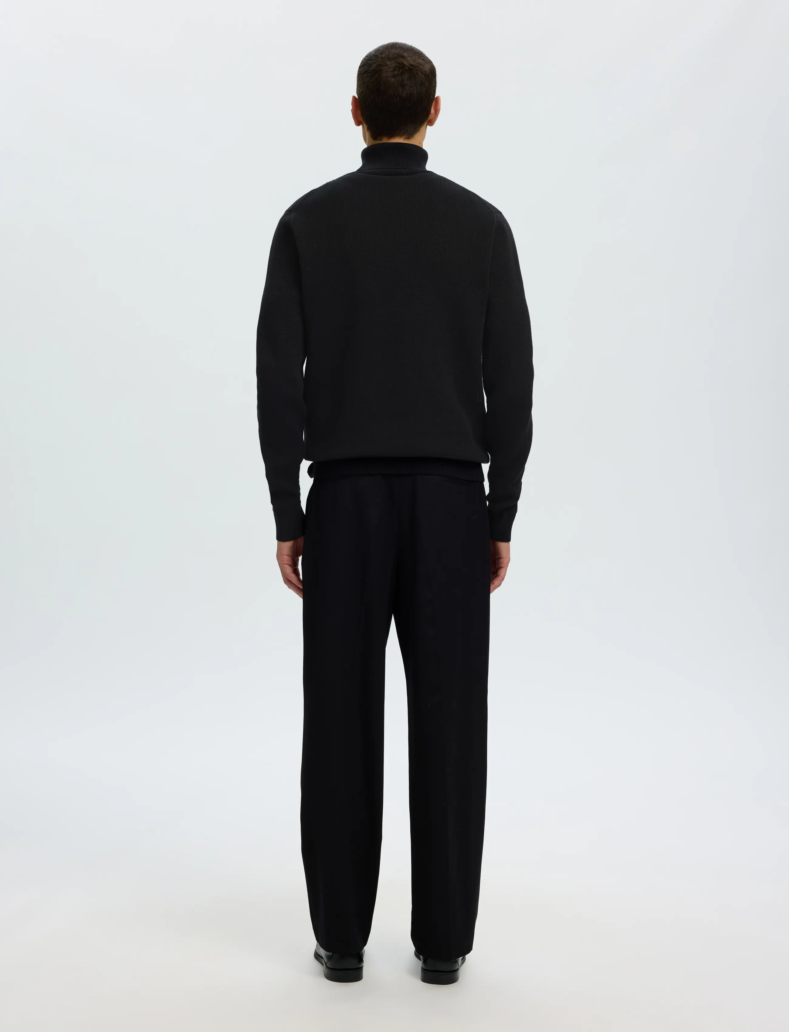 Selected - SLMDANE LS KNIT STRUCTURE ROLL NECK NOOS - polokrage - black - 2