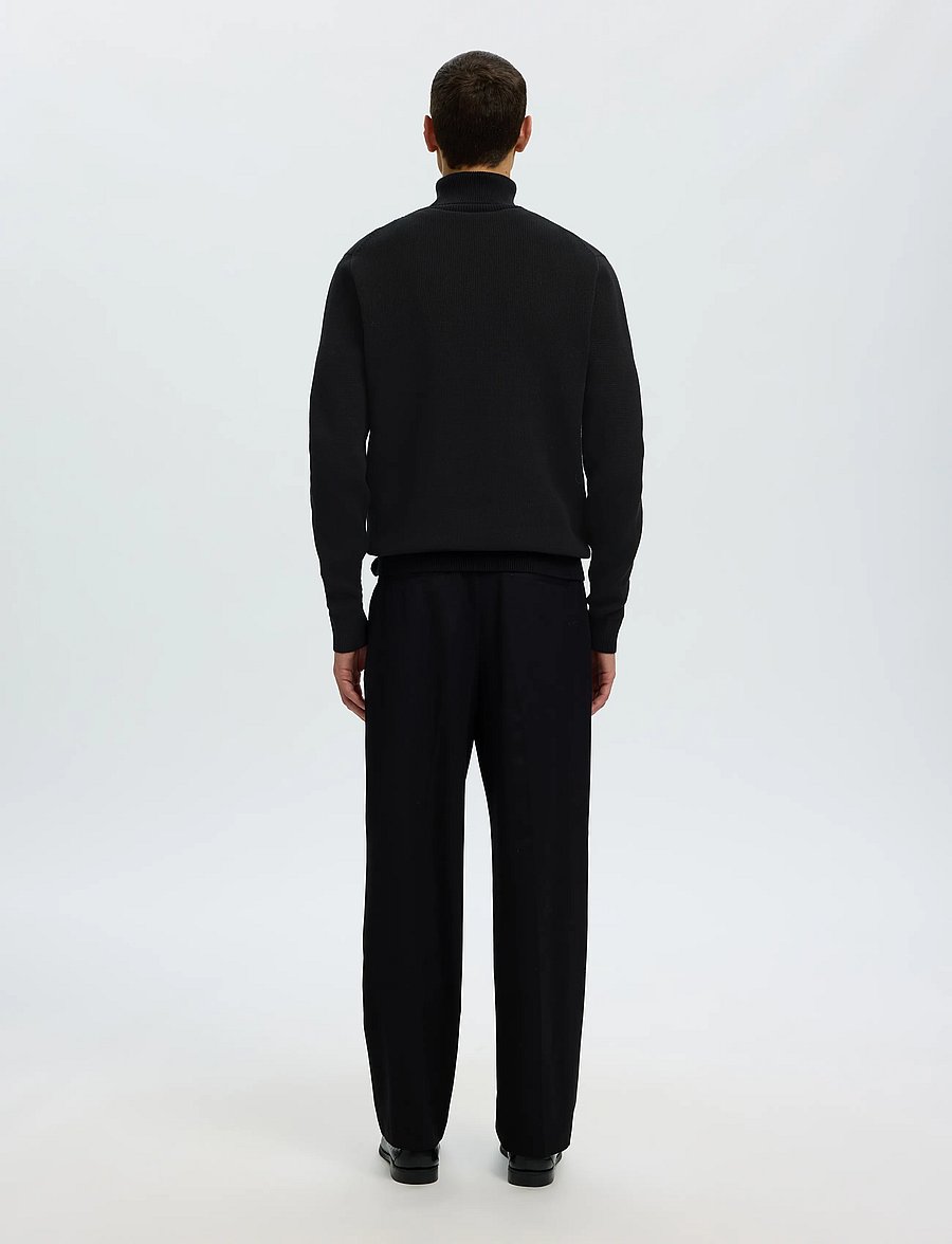 Selected - SLMDANE LS KNIT STRUCTURE ROLL NECK NOOS - polokrage - black - 2