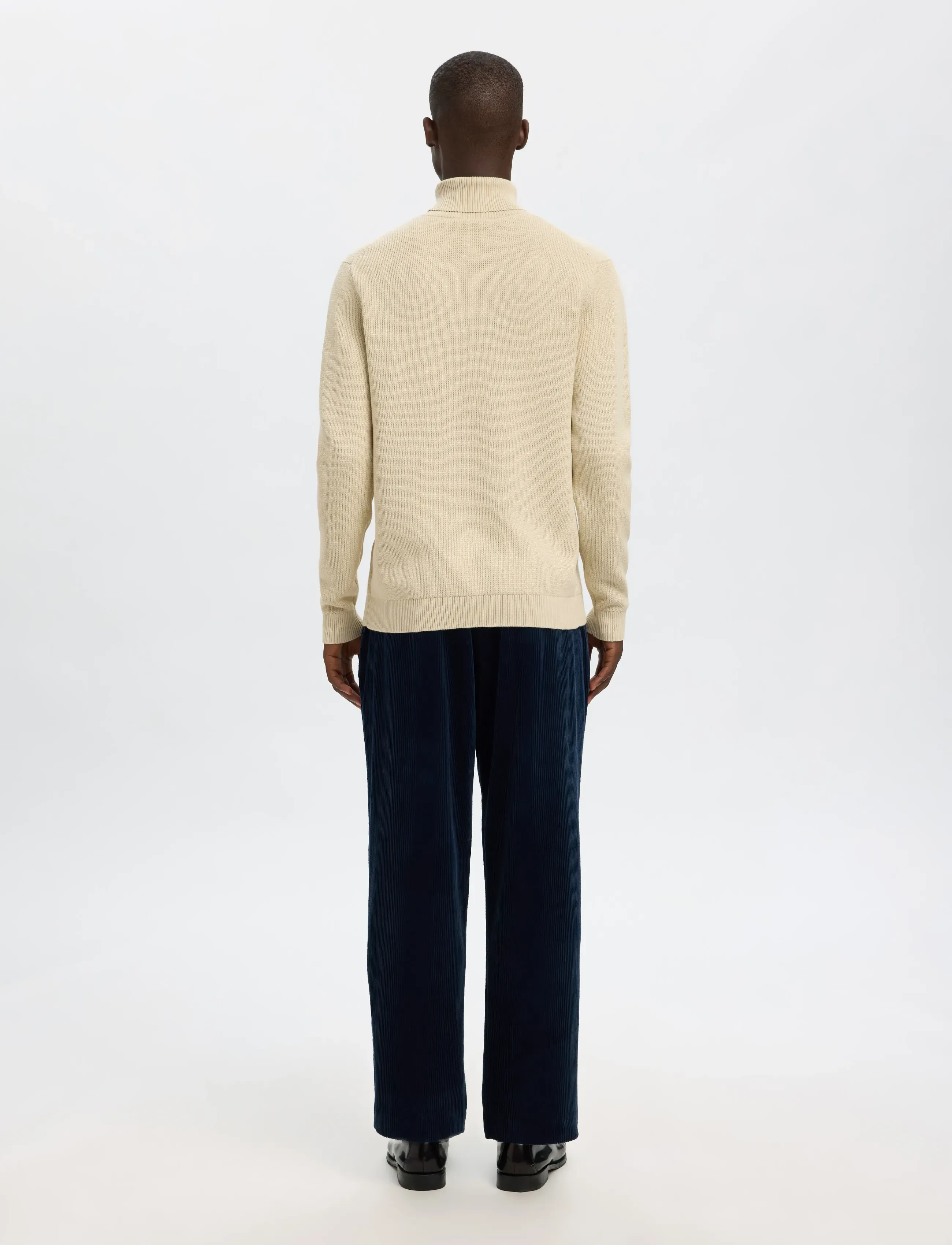 Selected - SLHDANE LS KNIT STRUCTURE ROLL NECK NOOS - rollkragen - oatmeal - 2