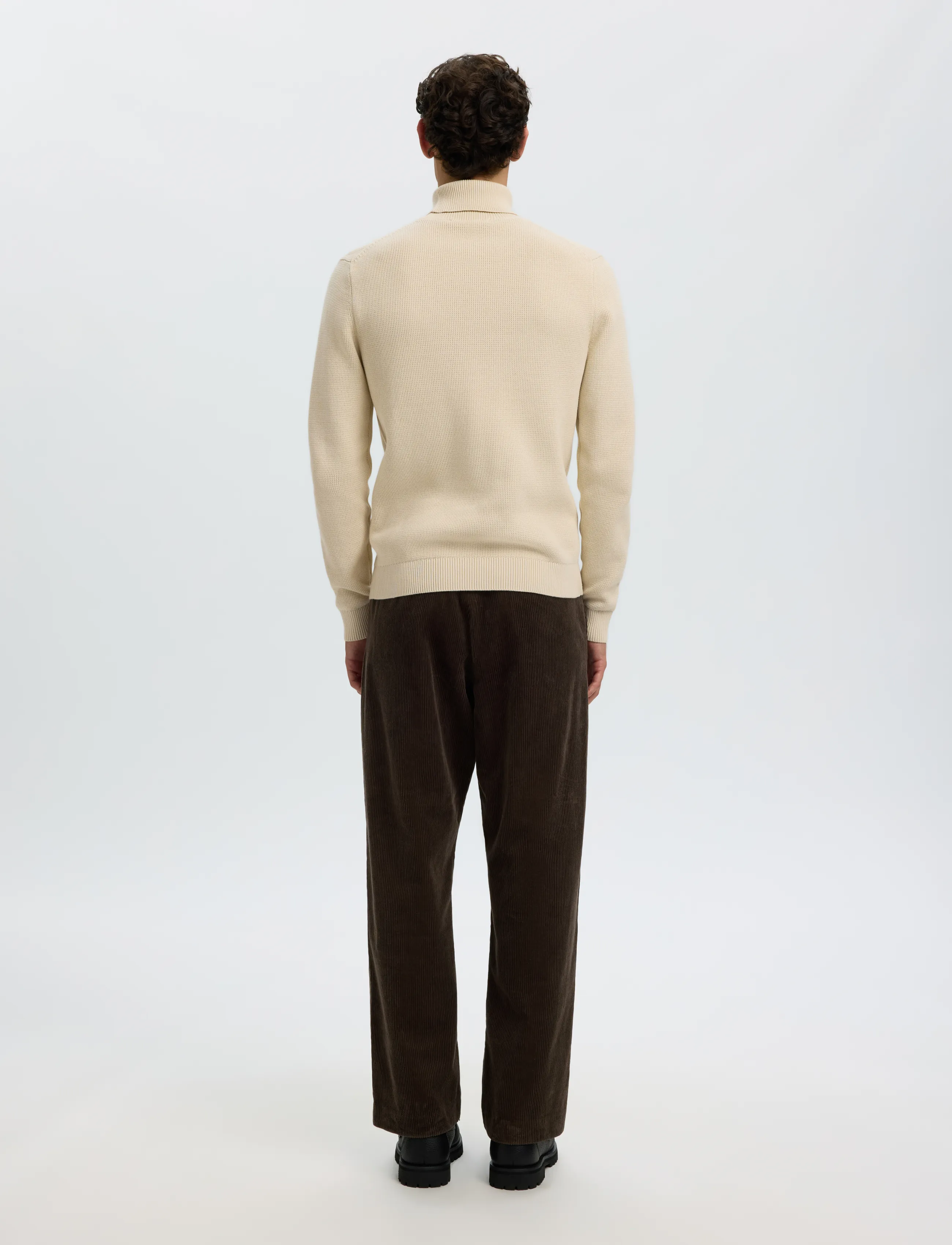 Selected - SLMDANE LS KNIT STRUCTURE ROLL NECK NOOS - rollkragenpullover - oatmeal - 2