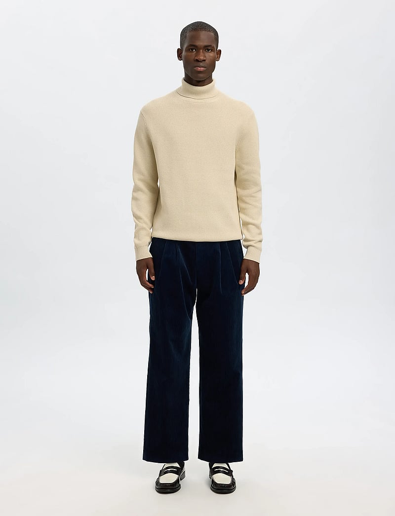 Selected - SLMDANE LS KNIT STRUCTURE ROLL NECK NOOS - rollkragen - oatmeal - 3