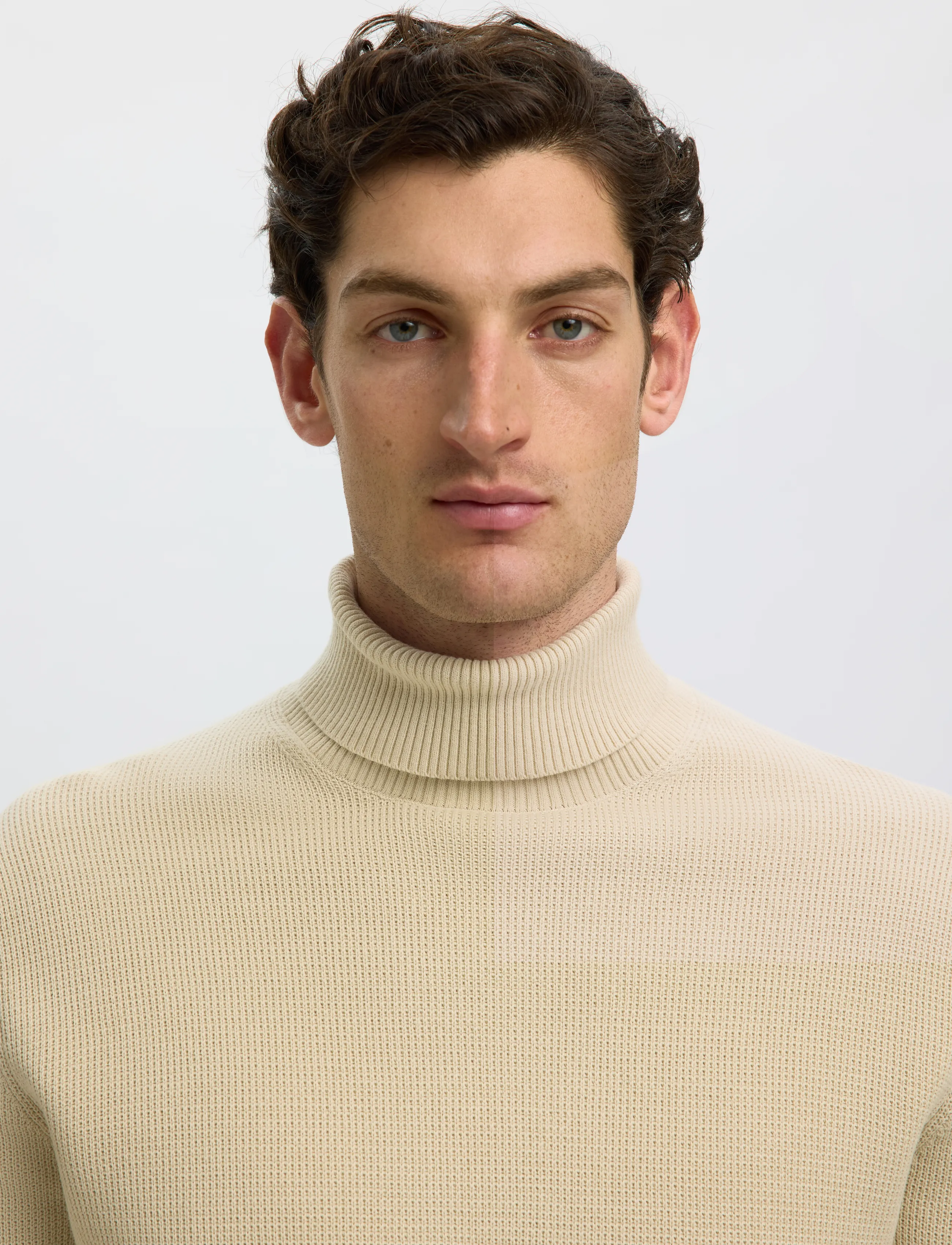 Selected - SLMDANE LS KNIT STRUCTURE ROLL NECK NOOS - rollkragenpullover - oatmeal - 4