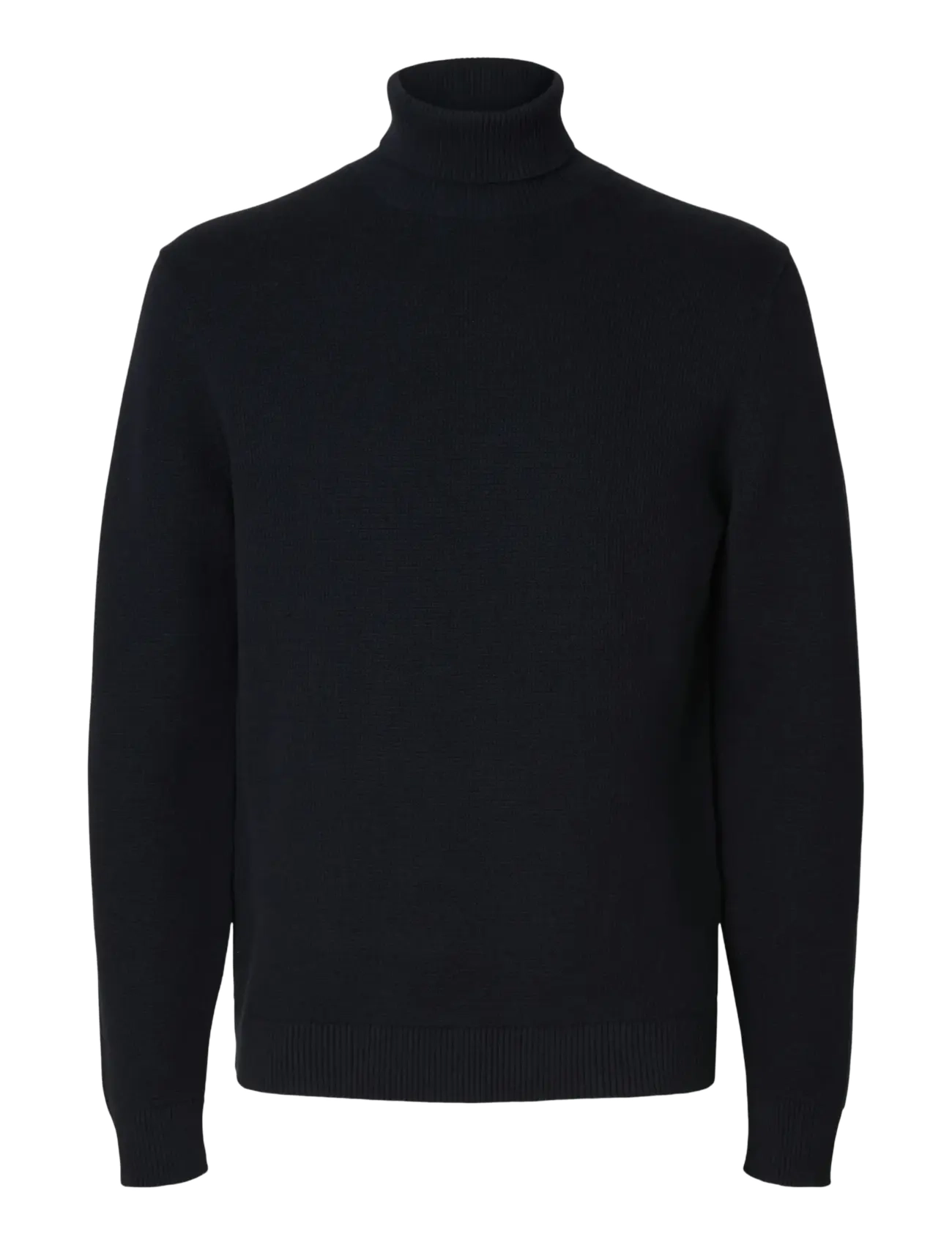Selected SLHDANE LS KNIT STRUCTURE ROLL NECK NOOS - Strickmode - SKY CAPTAIN / black