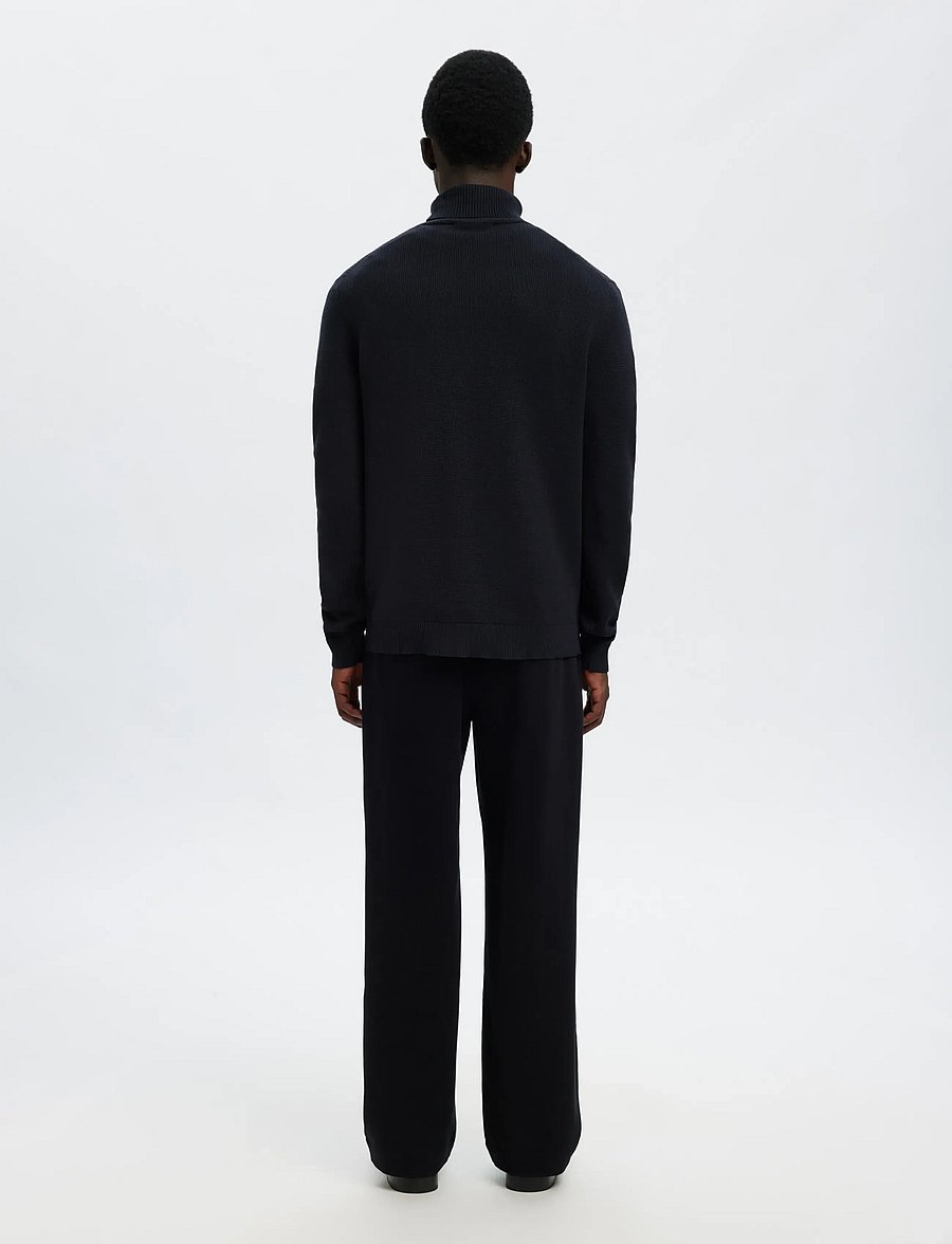 Selected - SLMDANE LS KNIT STRUCTURE ROLL NECK NOOS - kõrge kaelusega džemprid - sky captain - 2