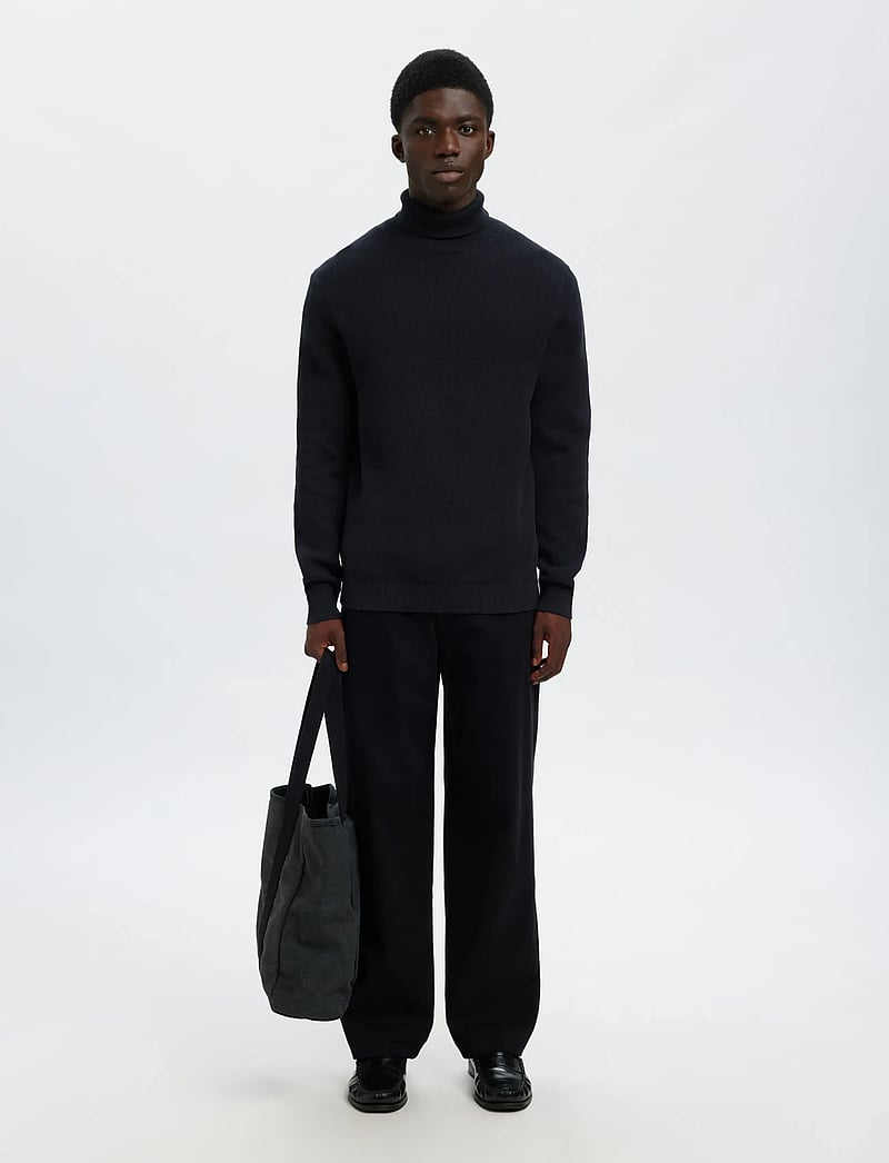 Selected - SLHDANE LS KNIT STRUCTURE ROLL NECK NOOS - rúllukragar - sky captain - 4