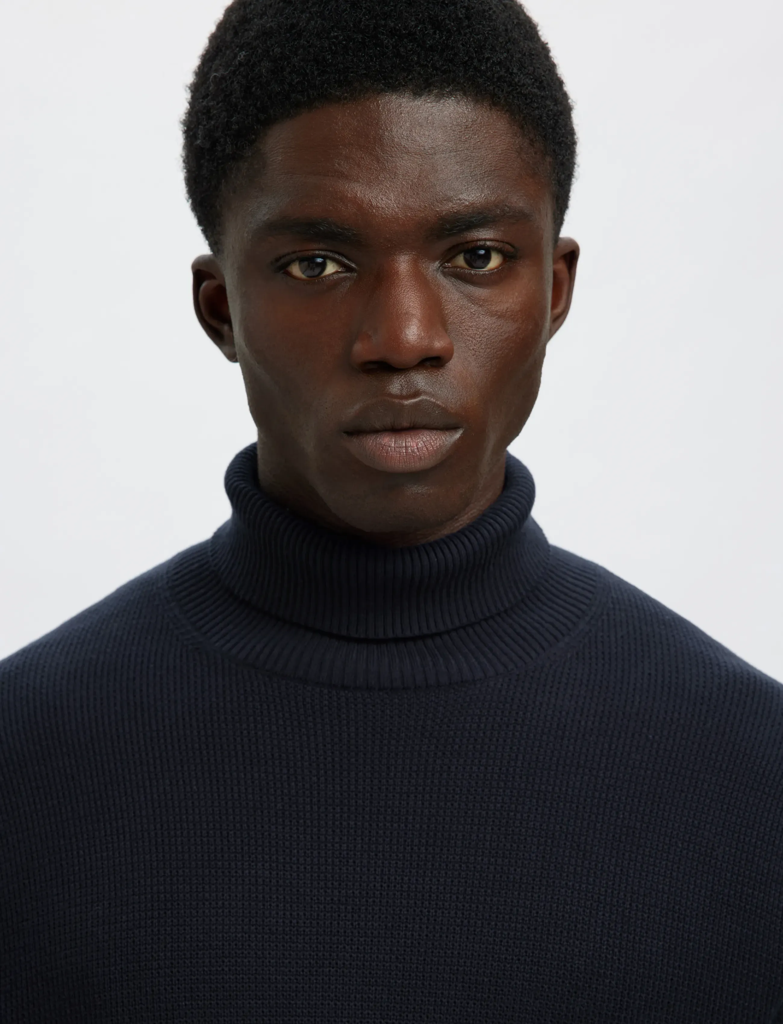Selected - SLMDANE LS KNIT STRUCTURE ROLL NECK NOOS - kõrge kaelusega džemprid - sky captain - 5