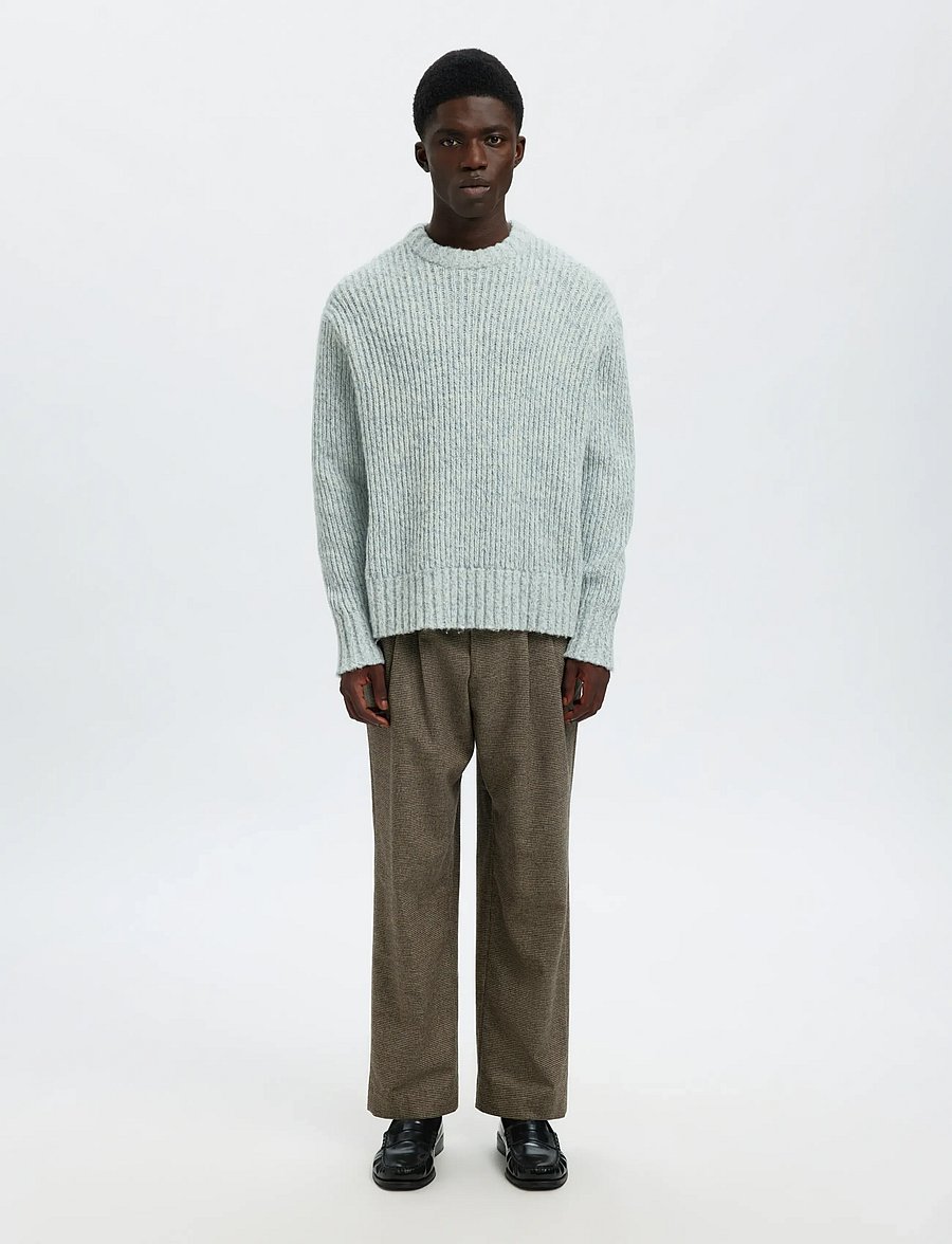 Selected - SLHCHICAGO LS KNIT RELAXED CREW NECK - rundhals - cashmere blue - 4