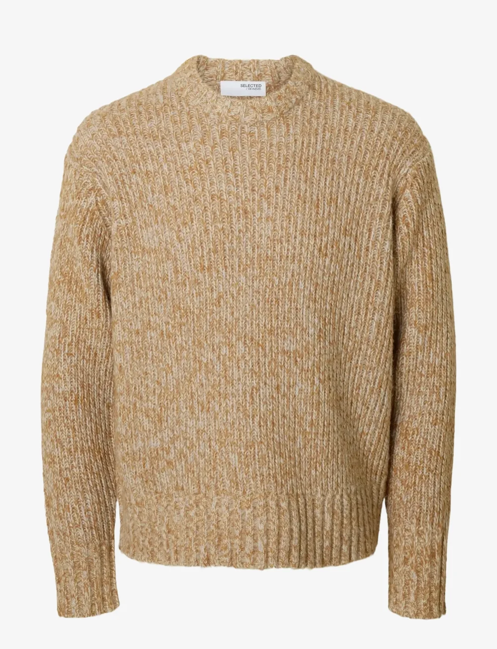 Selected - SLHCHICAGO LS KNIT RELAXED CREW NECK - rundhalsad - golden brown - 1