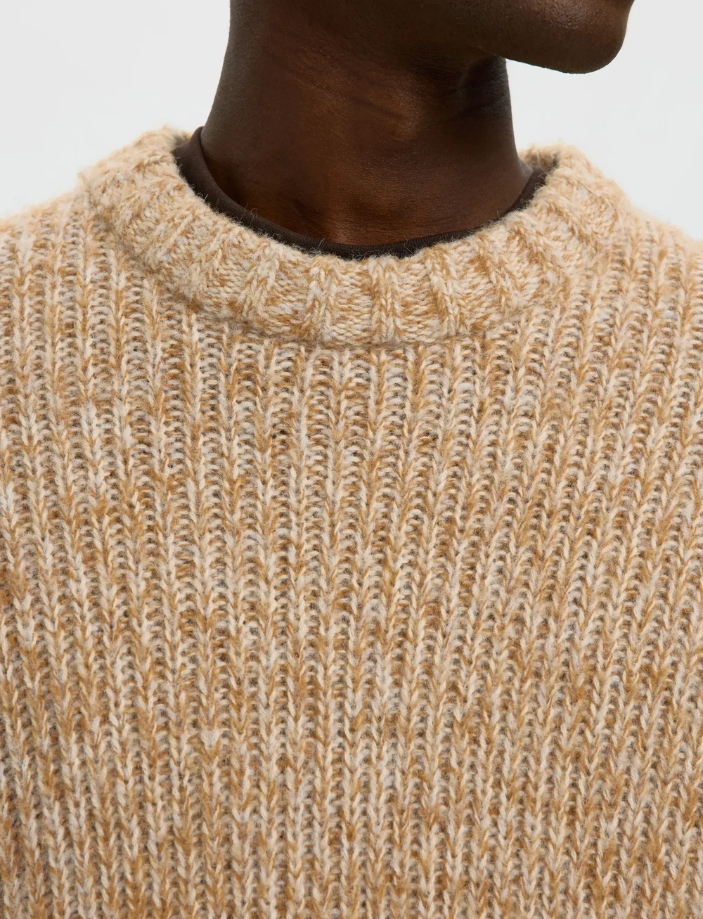 Selected - SLHCHICAGO LS KNIT RELAXED CREW NECK - rundhalsad - golden brown - 3