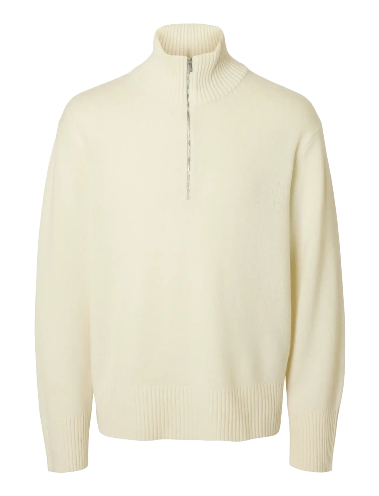 SELECTED Slhcalle Relaxed Cashmere Blend Half Zip Cream - XXL - Herren