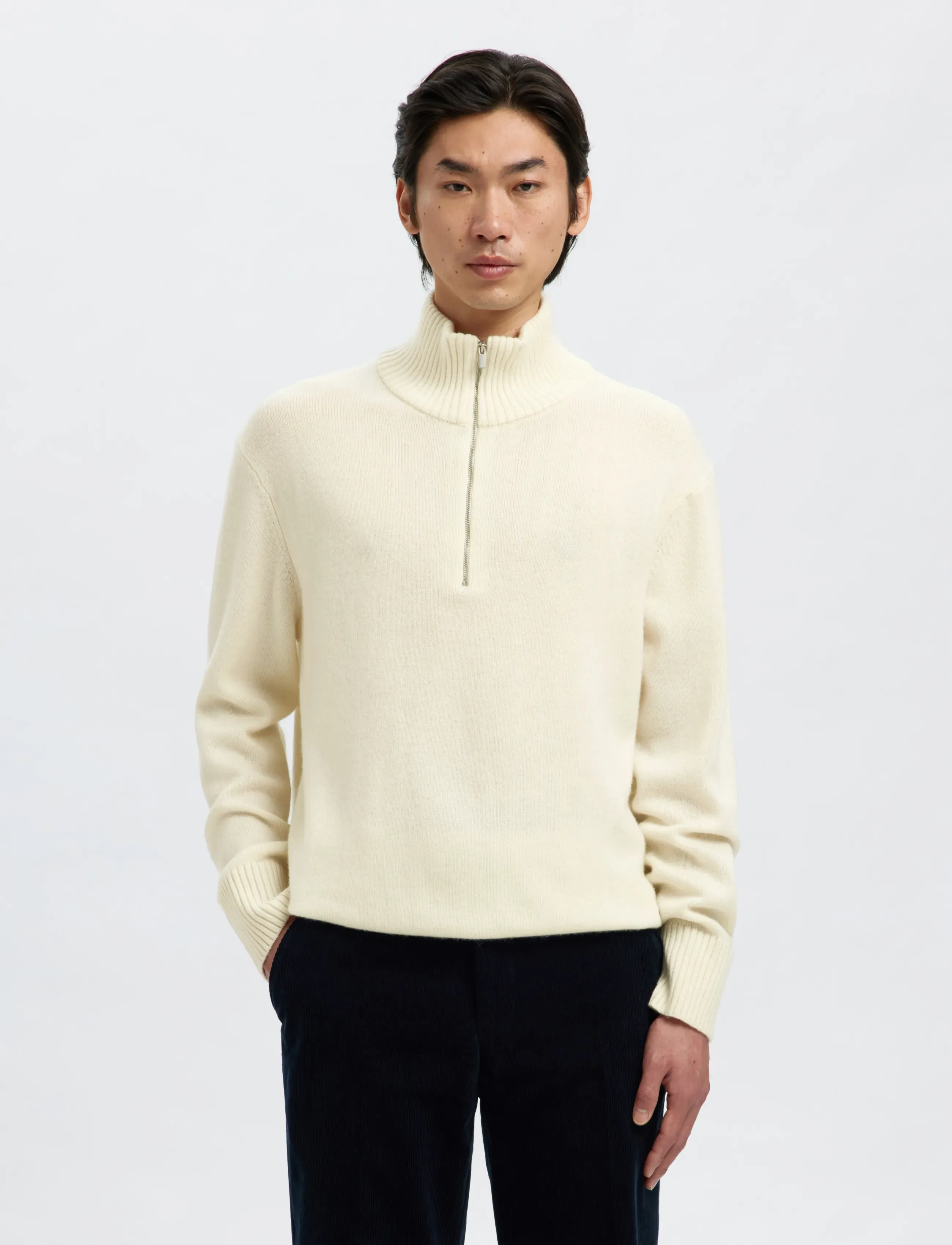 Slhcalle Relaxed Cashmere Blend Half Zip