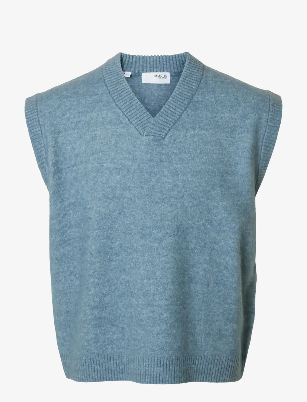 Selected - SLHRAI SL KNIT V-NECK RELAXED WAISTCOAT - stickade västar - blue mirage - 1