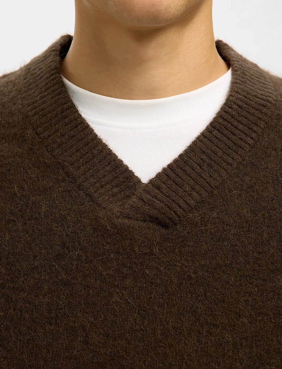 Selected - SLHRAI SL KNIT V-NECK RELAXED WAISTCOAT - strickwesten - delicioso - 3