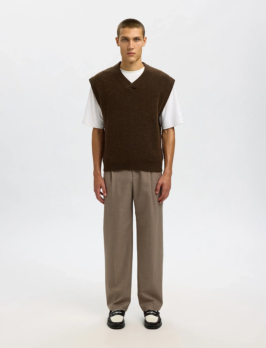 Selected - SLHRAI SL KNIT V-NECK RELAXED WAISTCOAT - strickwesten - delicioso - 4