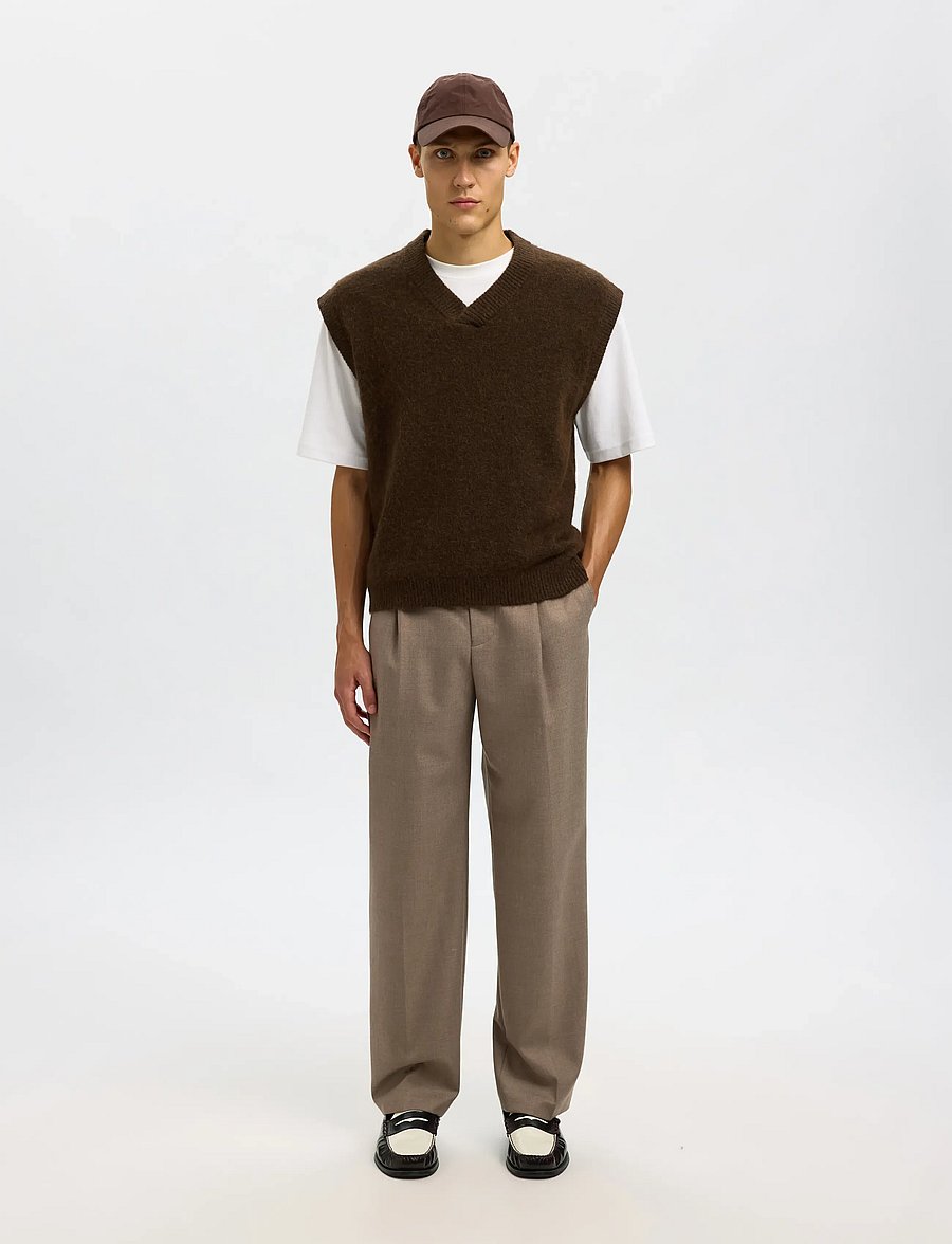 Selected - SLHRAI SL KNIT V-NECK RELAXED WAISTCOAT - strickwesten - delicioso - 5