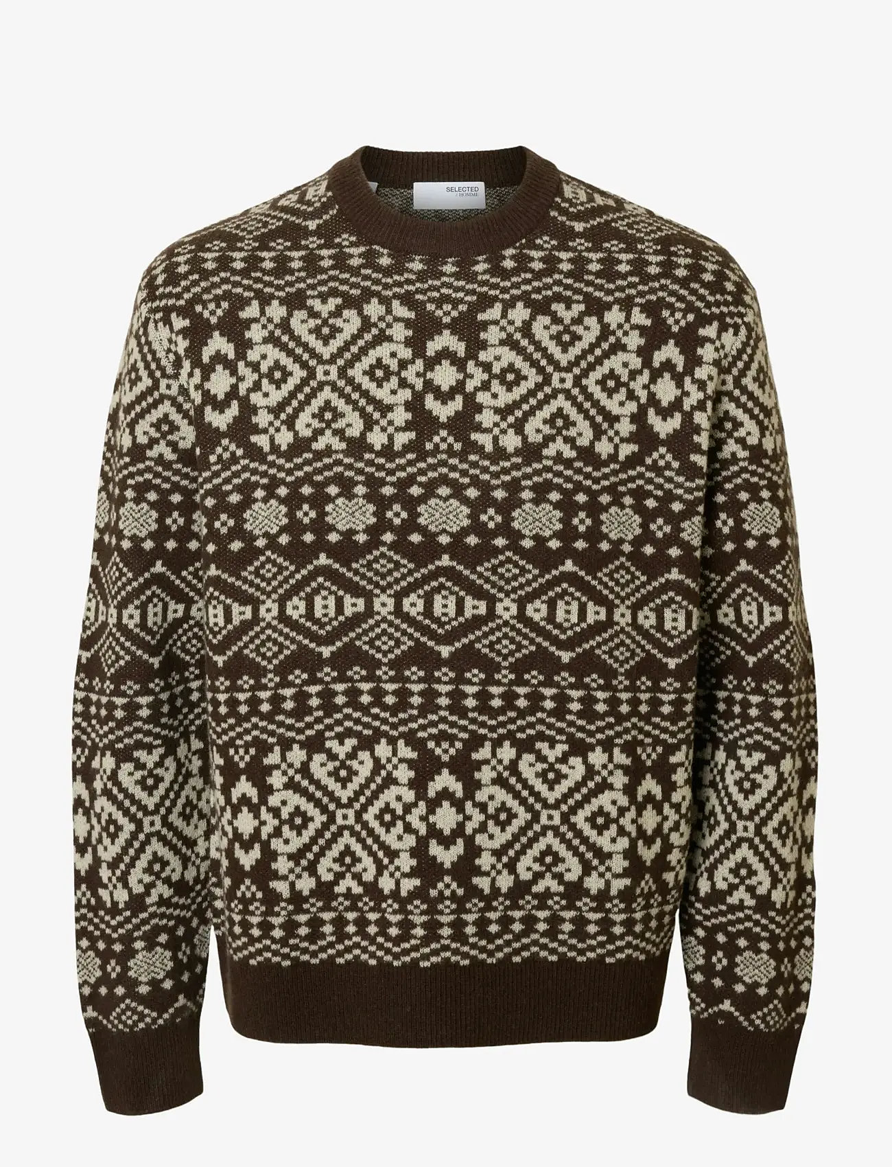 Selected - SLHHOLGER LS KNIT JAQUARD CREW NECK - rund hals - delicioso - 1