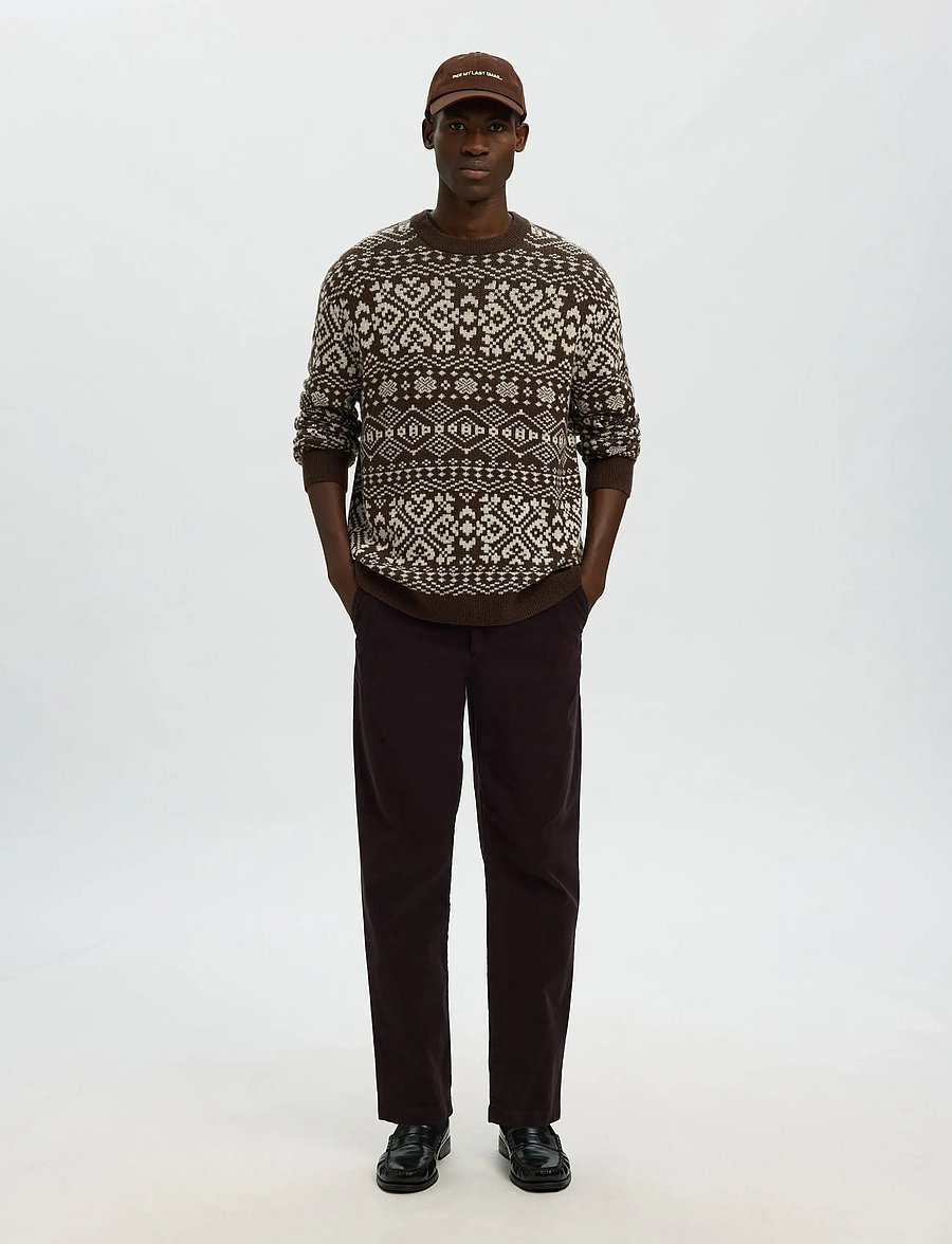 Selected - SLHHOLGER LS KNIT JAQUARD CREW NECK - rundhals - delicioso - 3