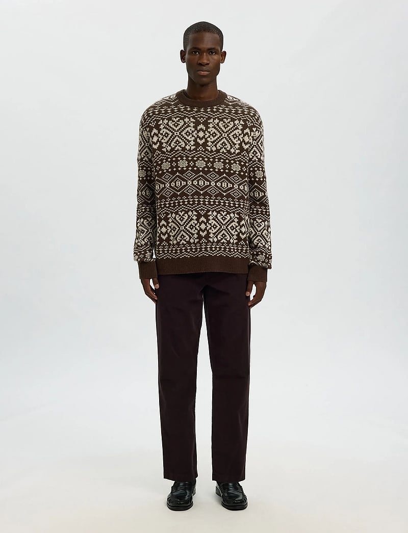 Selected - SLHHOLGER LS KNIT JAQUARD CREW NECK - rund hals - delicioso - 4