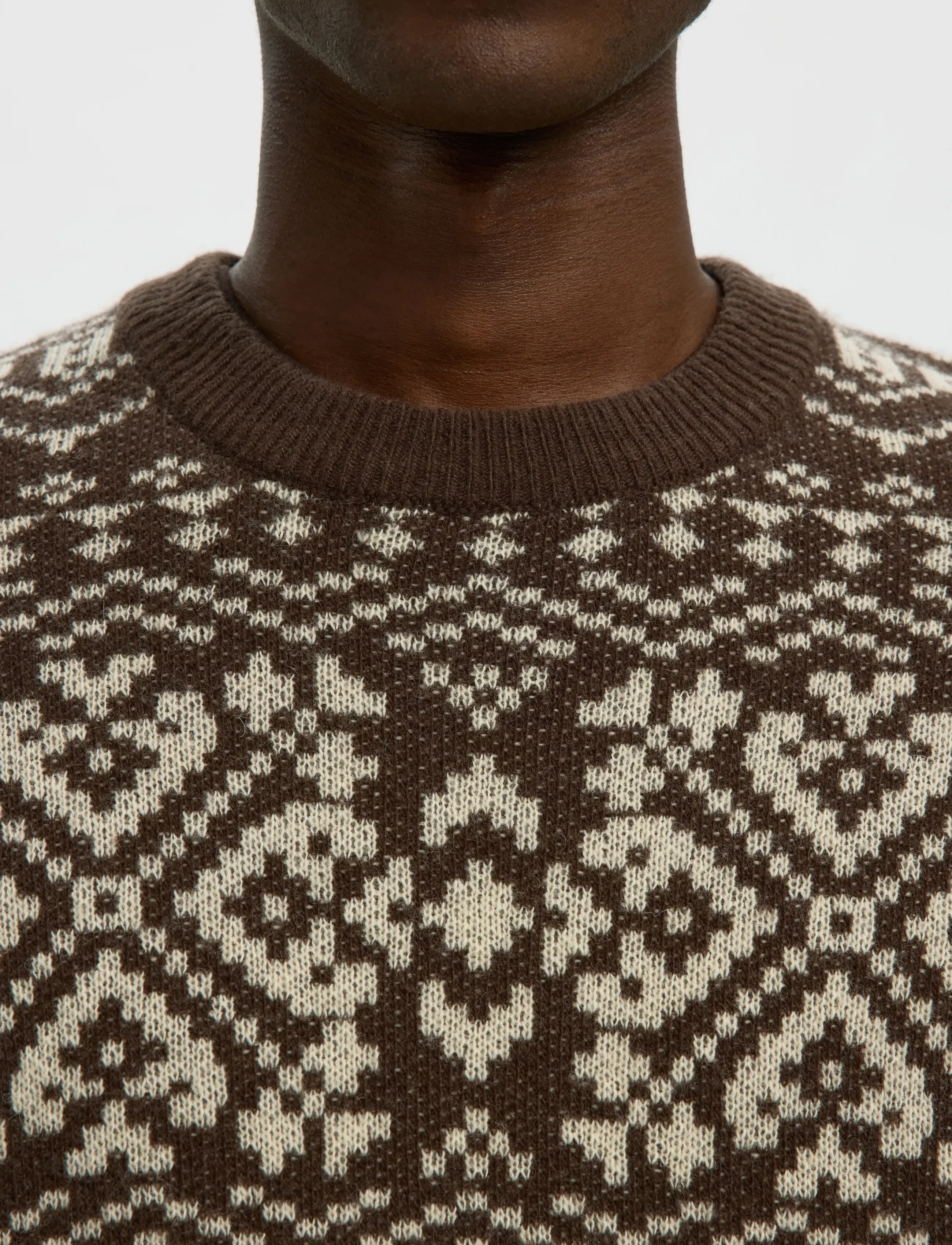 SELECTED Slhholger Ls Knit Jaquard Crew Neck stickade tröjor herr – bild 5