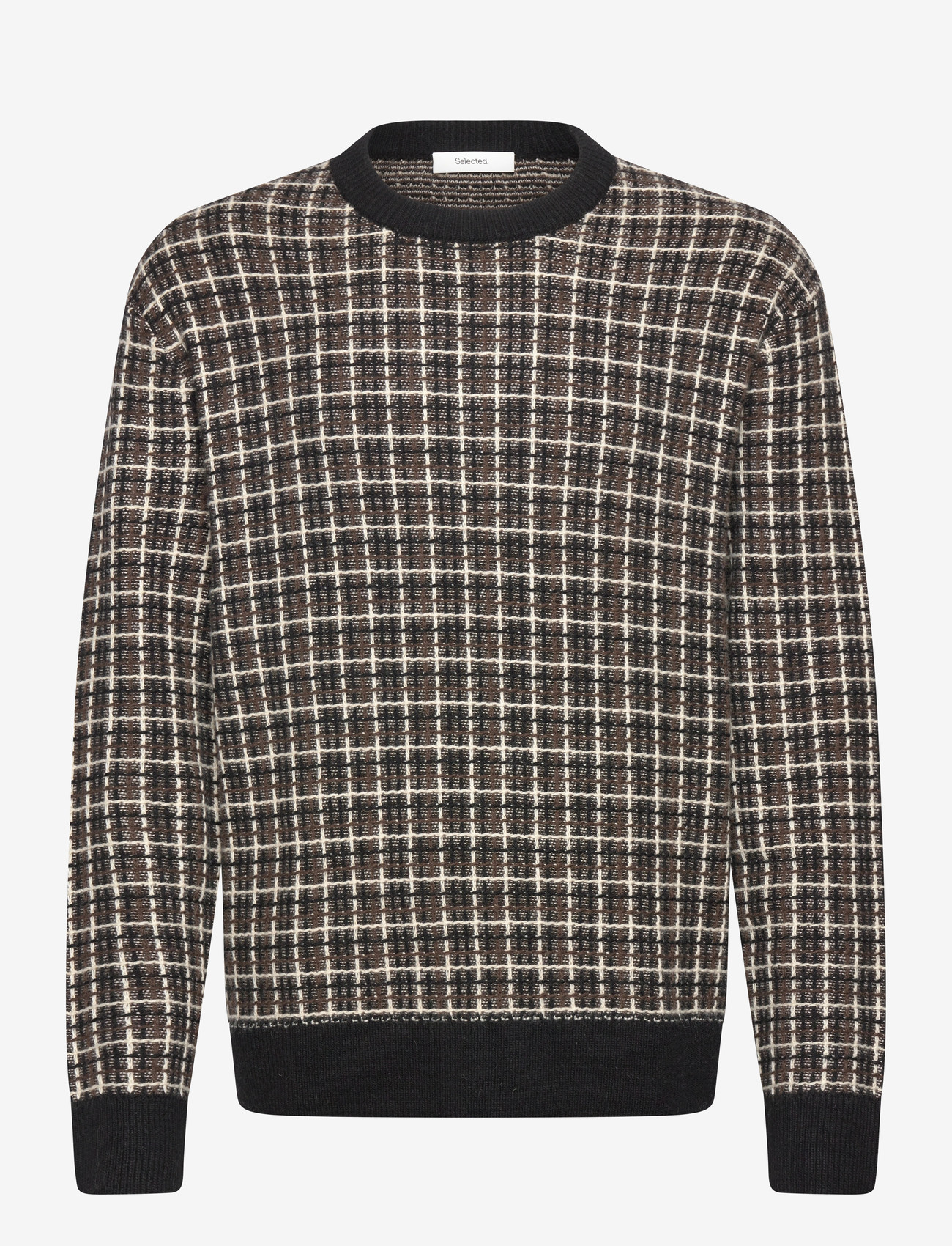 Selected - SLHMIKOLAS LS KNIT RELAXED CREW NECK - rund hals - black - 0