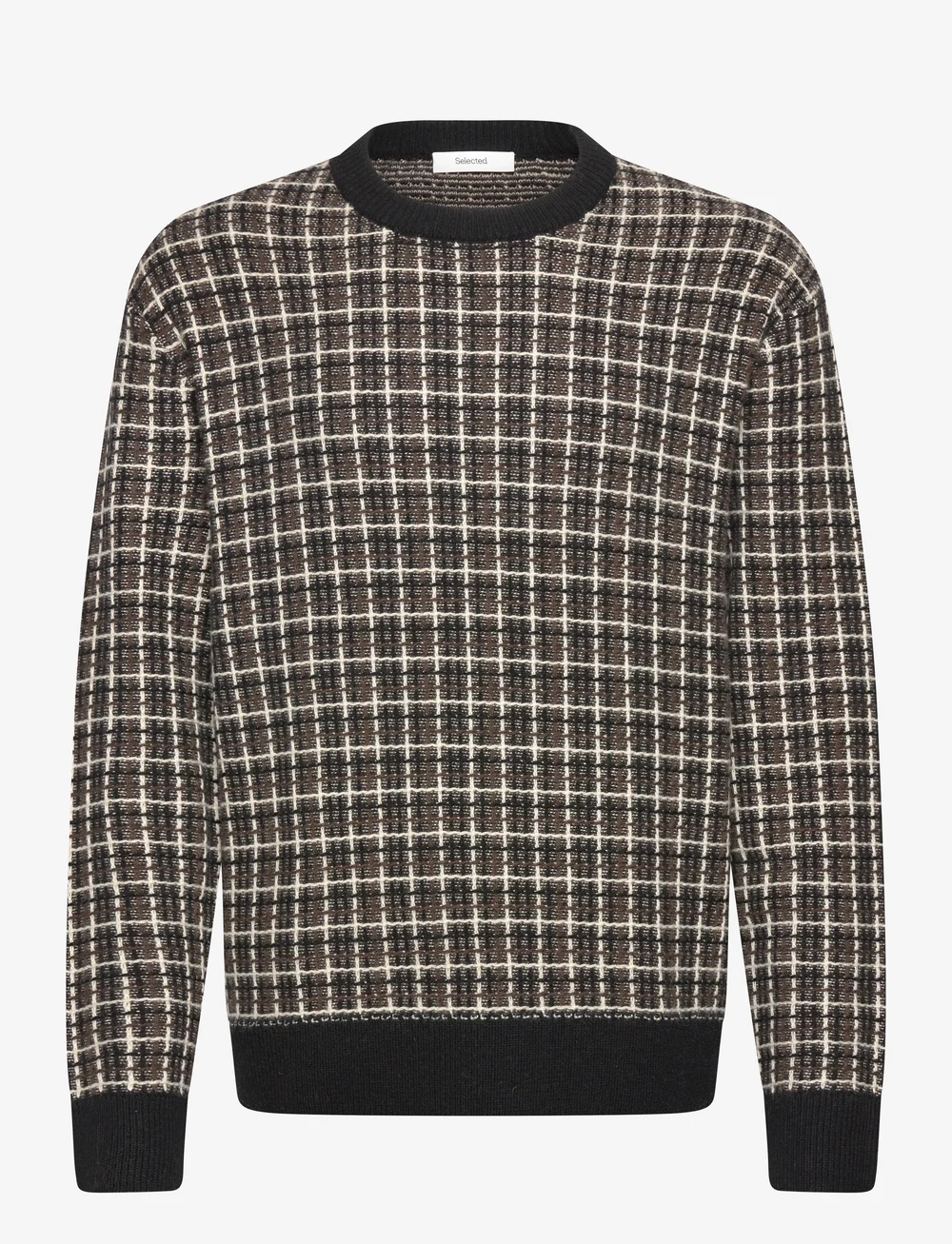 Selected - SLHMIKOLAS LS KNIT RELAXED CREW NECK - rundhalsad - black - 0