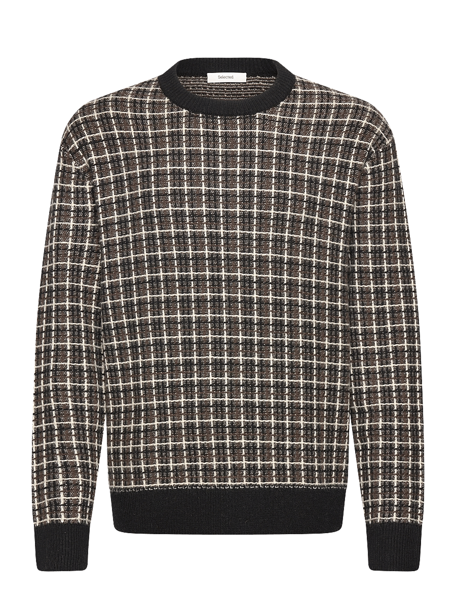 Selected - SLHMIKOLAS LS KNIT RELAXED CREW NECK - rundhals - black - 0