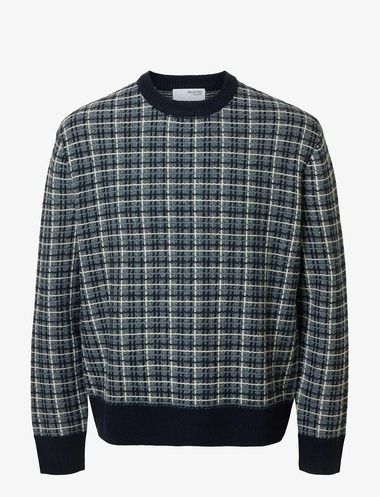 Selected - SLHMIKOLAS LS KNIT RELAXED CREW NECK - Ümmarguse kaelusega kudumid - sky captain - 1