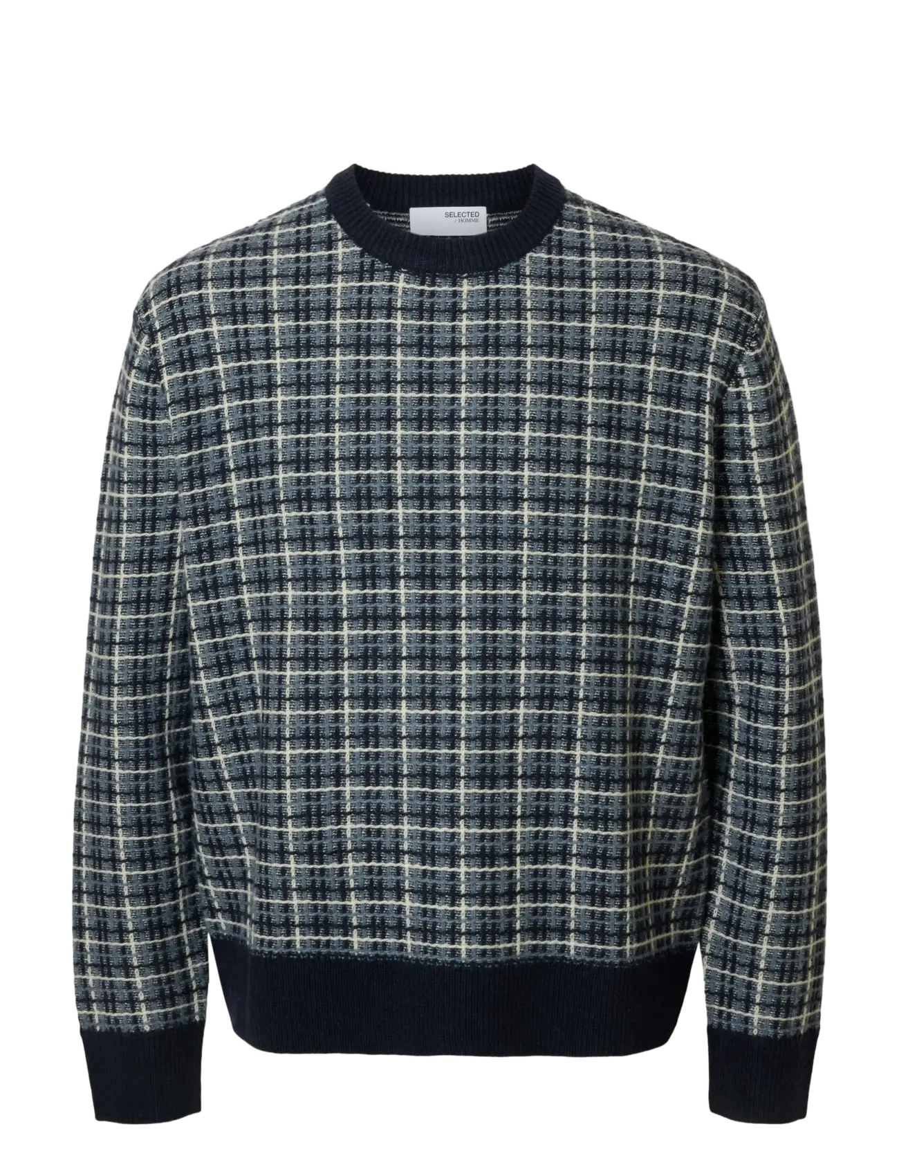 Selected SLHMIKOLAS LS KNIT RELAXED CREW NECK - Deals - SKY CAPTAIN / multi