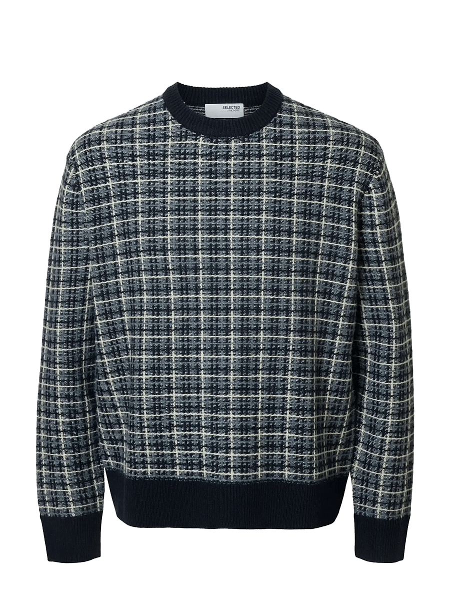 Selected - SLHMIKOLAS LS KNIT RELAXED CREW NECK - rundhals - sky captain - 1