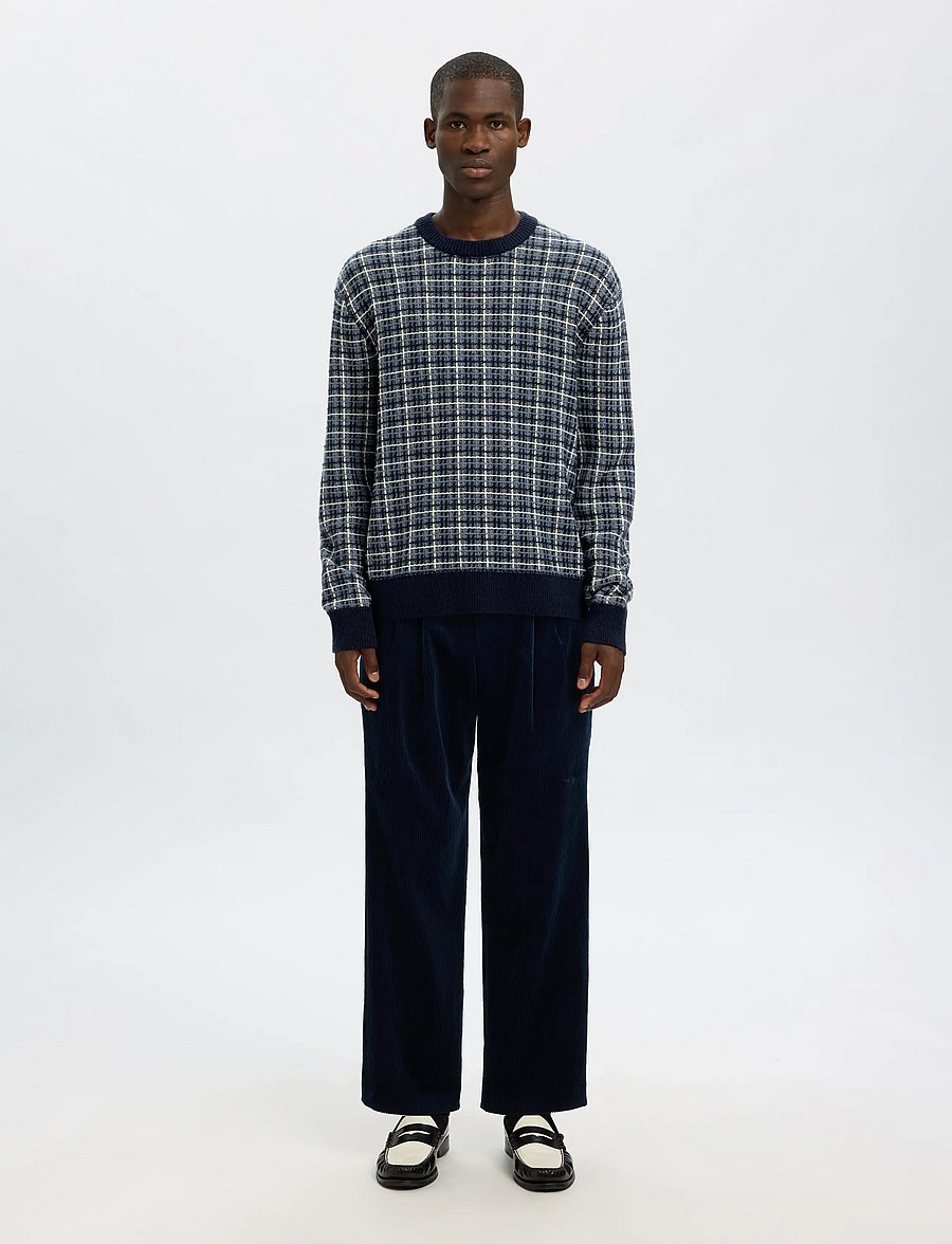 Selected - SLHMIKOLAS LS KNIT RELAXED CREW NECK - rundhals - sky captain - 3