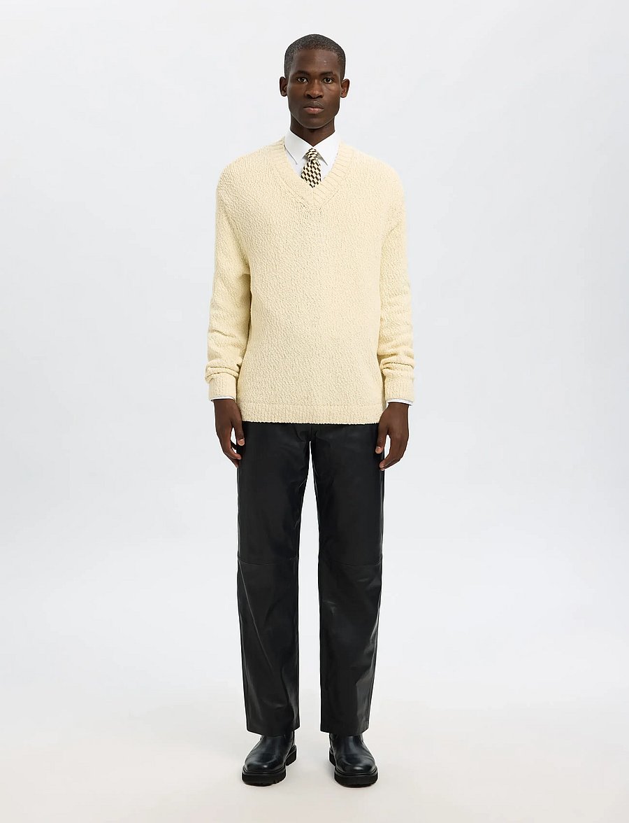 Selected - SLHANGUS LS KNIT RELAXED V-NECK - v-hals - angora - 3